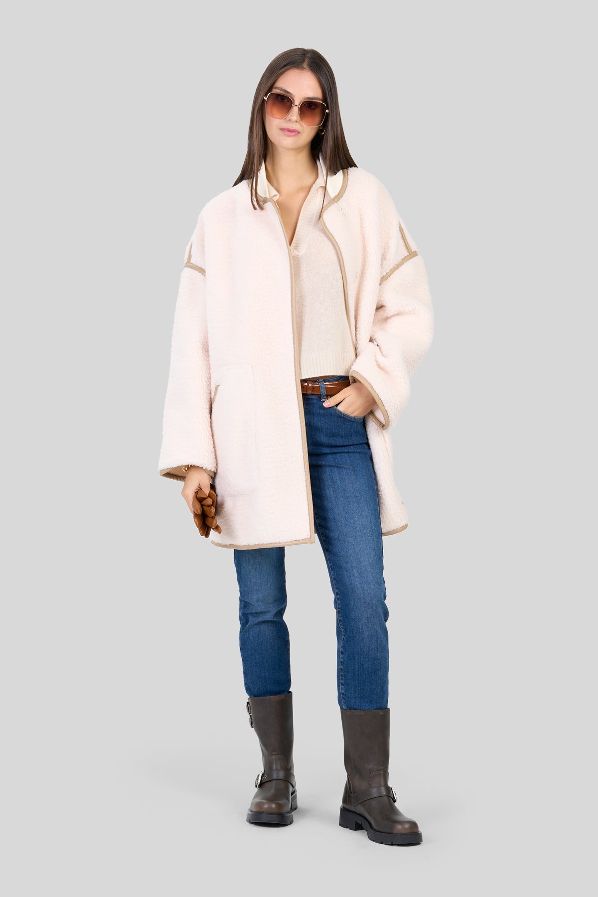 Cappotto in fake shearling