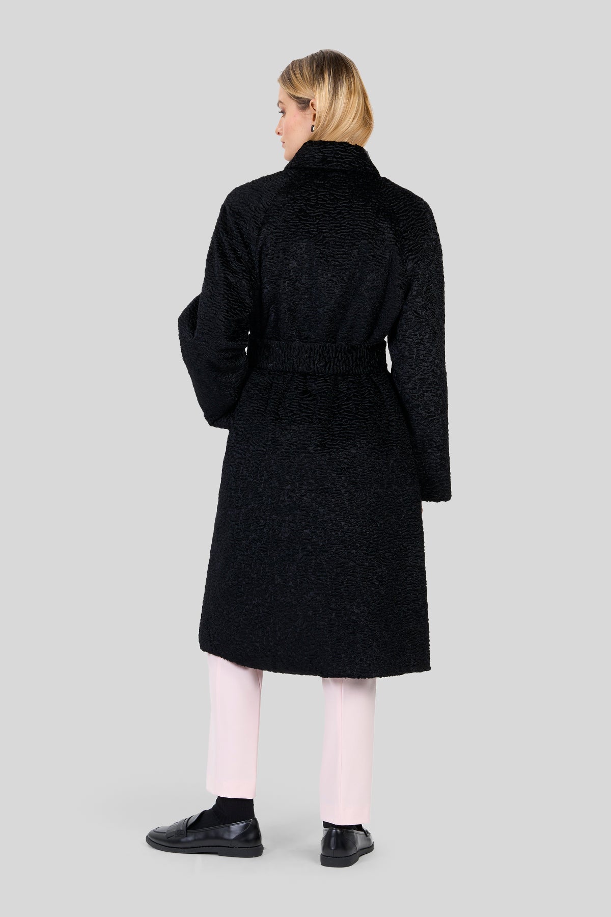 Cappotto lungo astrakan