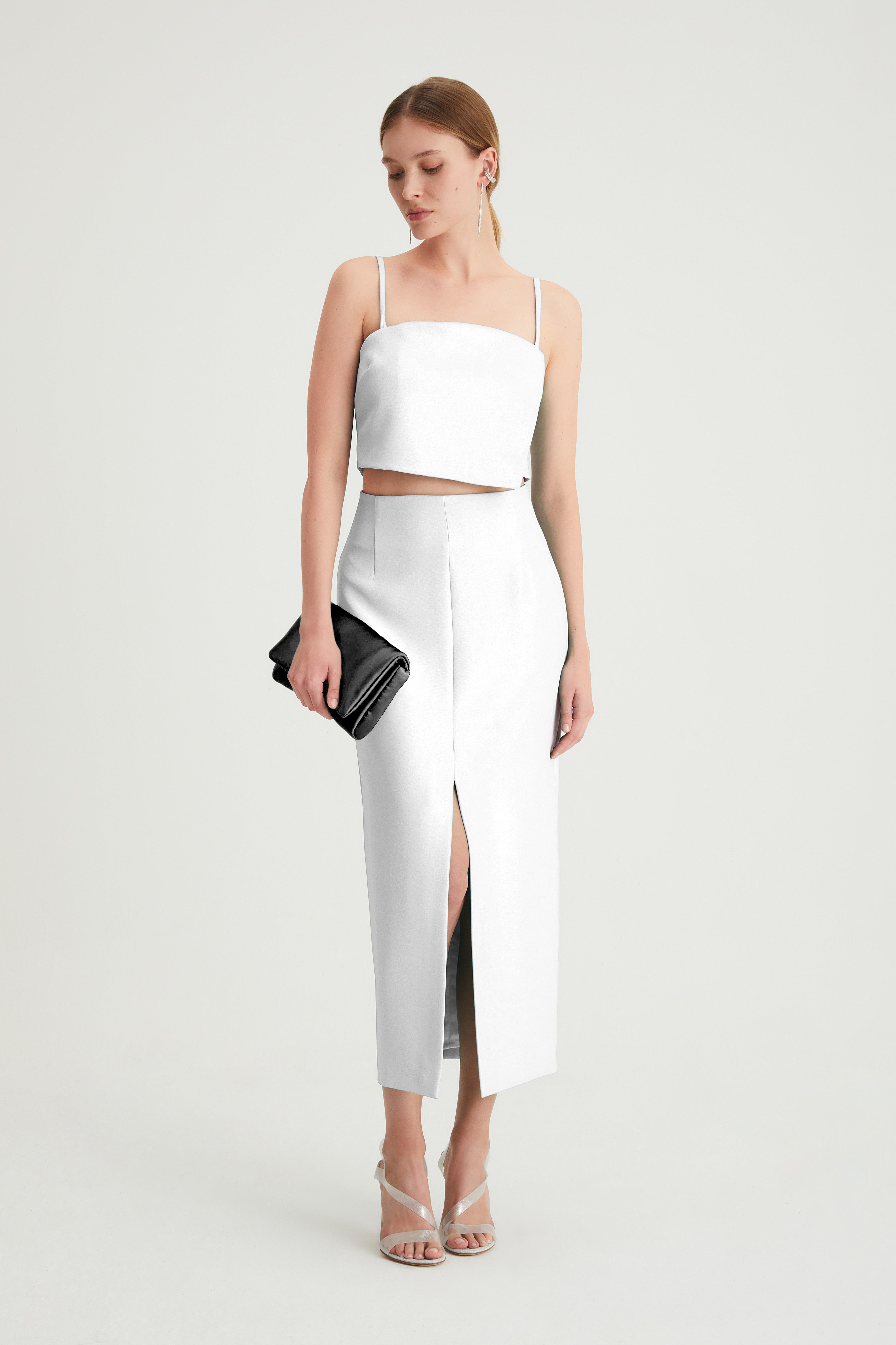 Midi skirt with slit