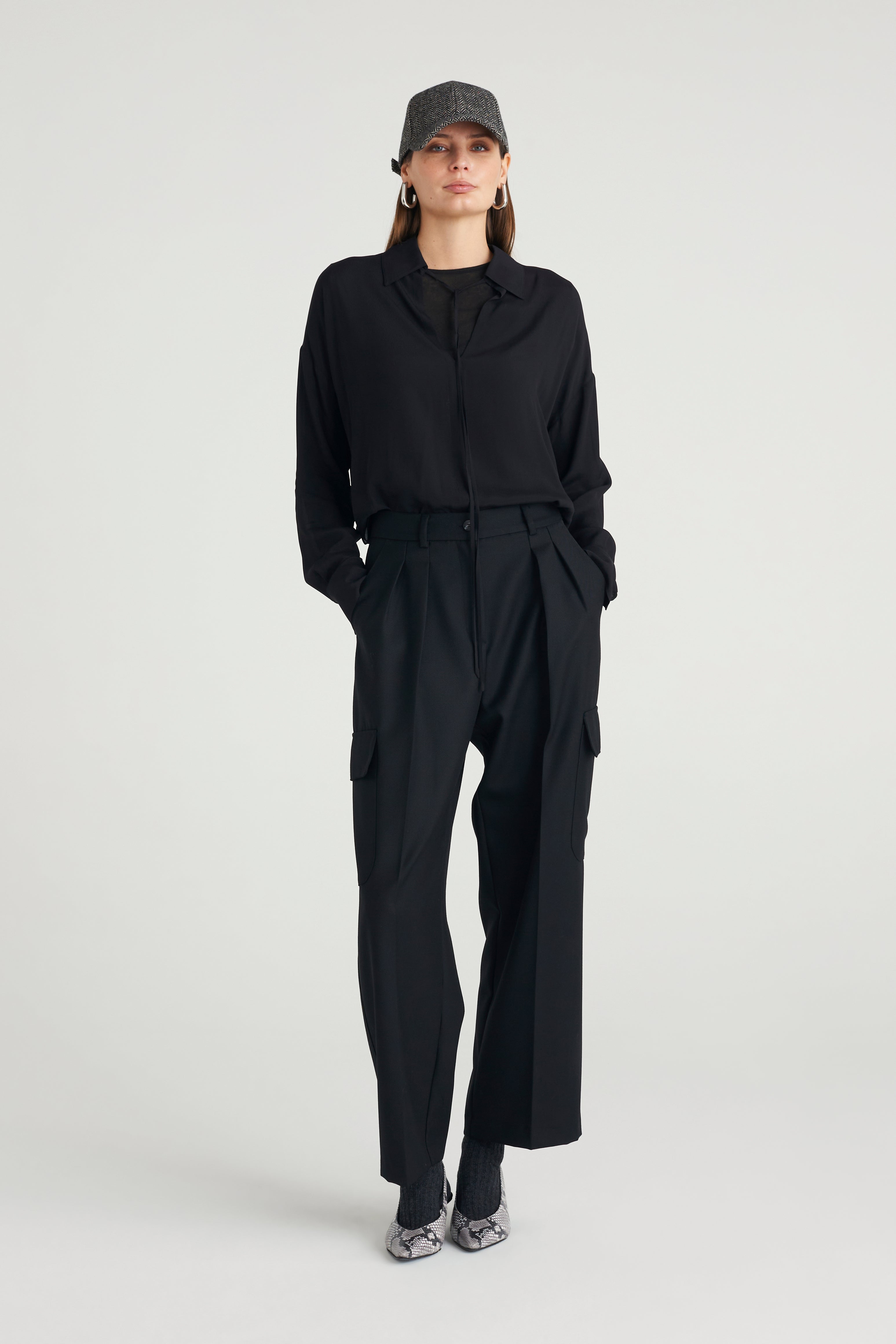 Blusa in crepe de chine