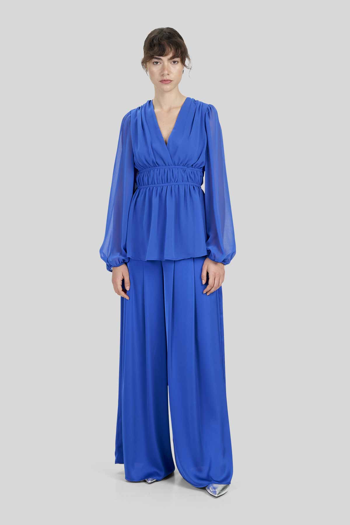 Blusa in Georgette con Scollo a V
