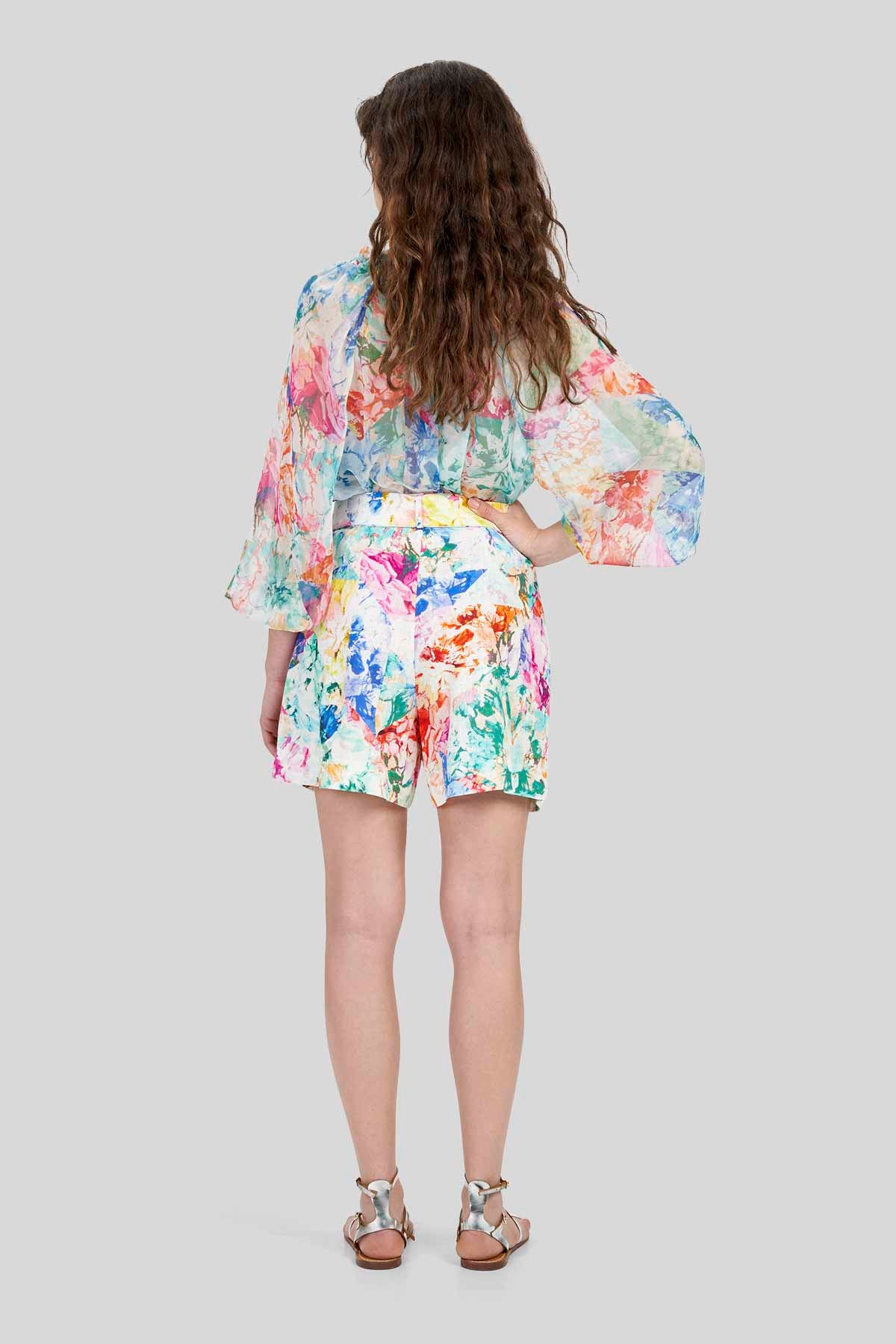 Blusa in Crepe a Fantasia