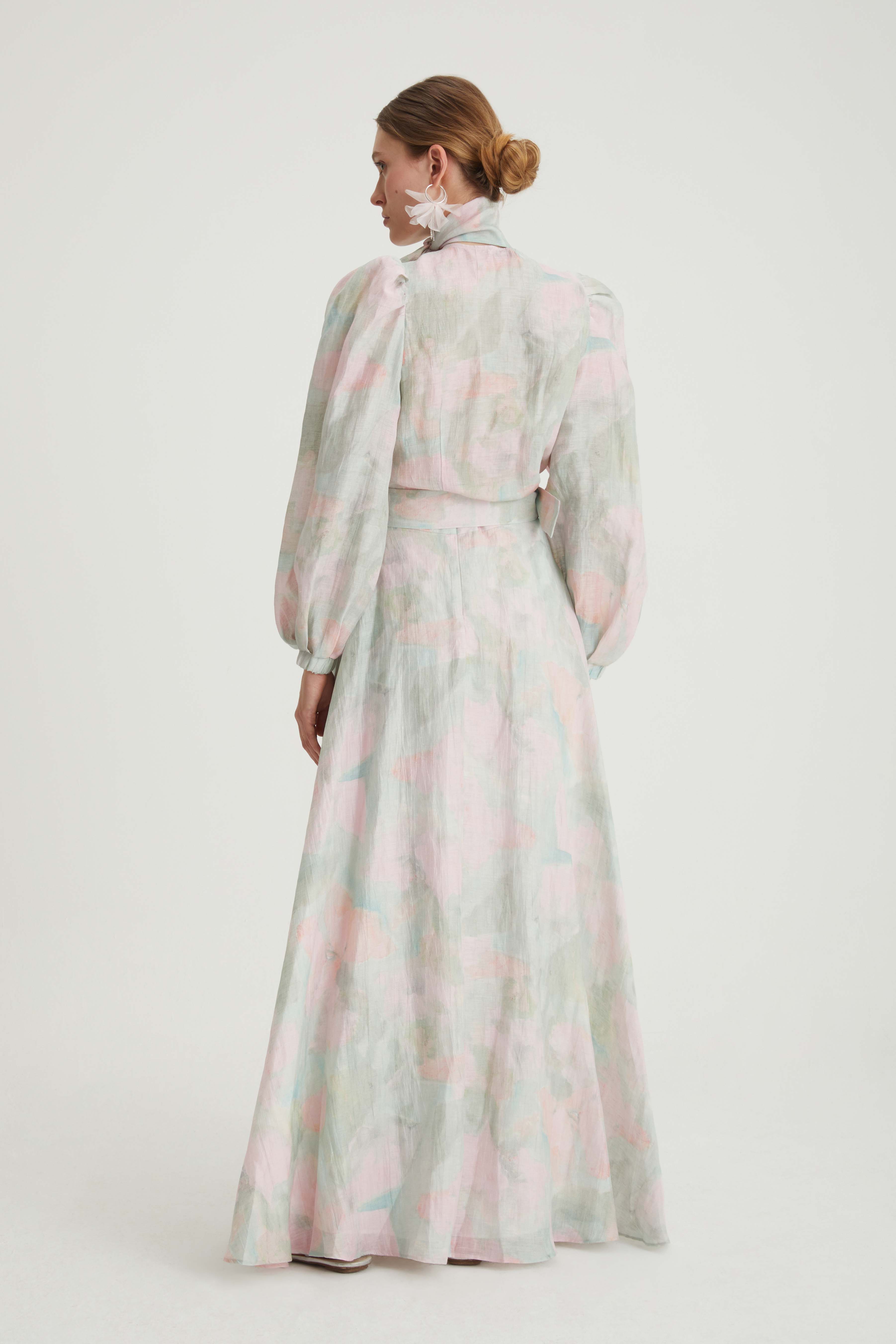 Camicia maniche a sbuffo in lino