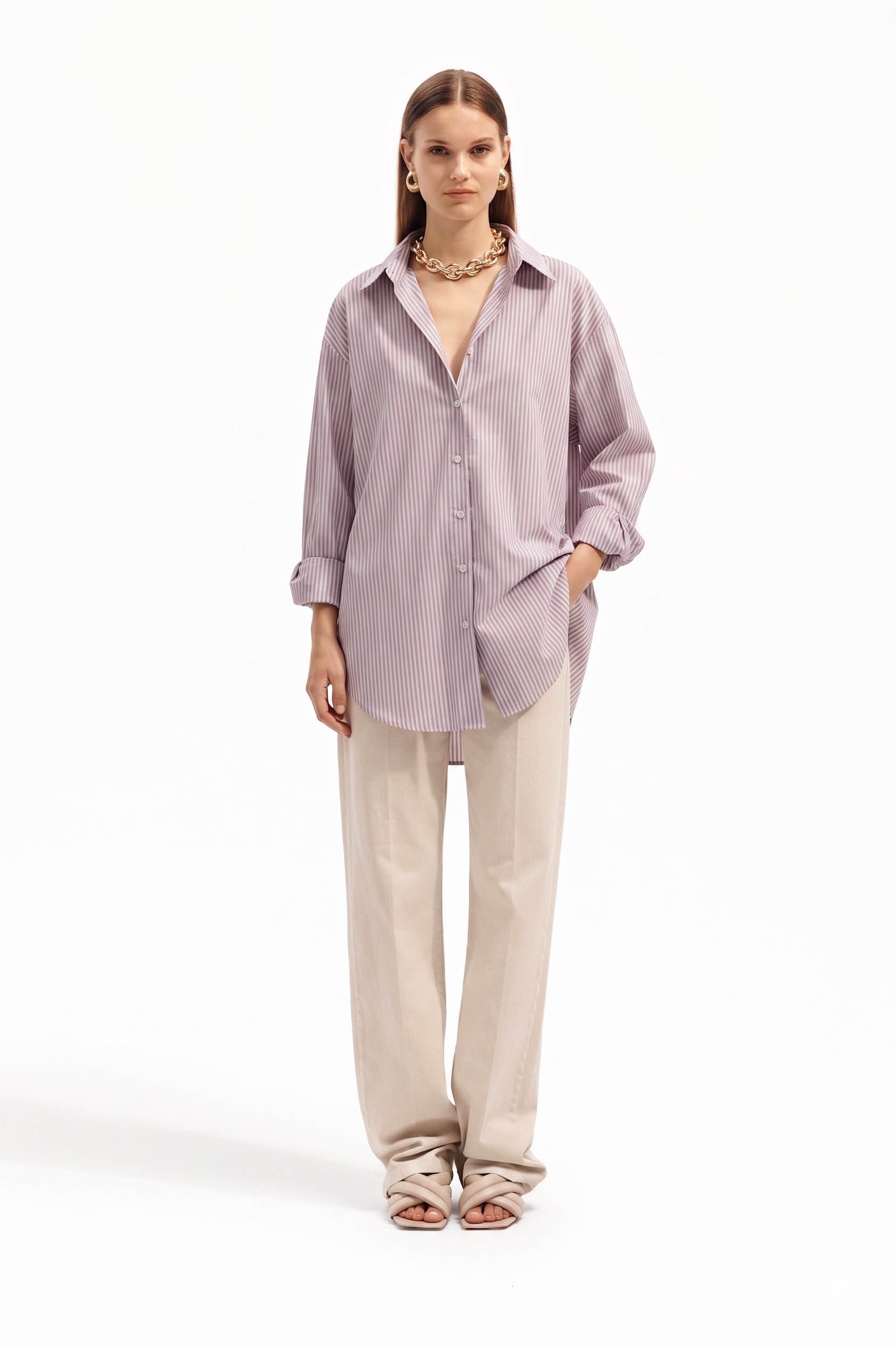 Camicia Oversize a Righe