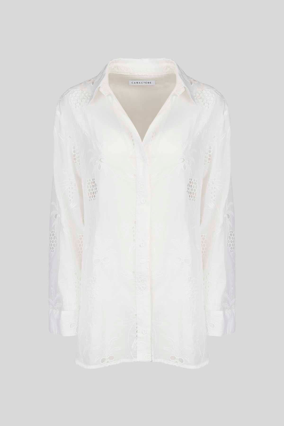 Camicia in Mussola di Cotone Sangallo