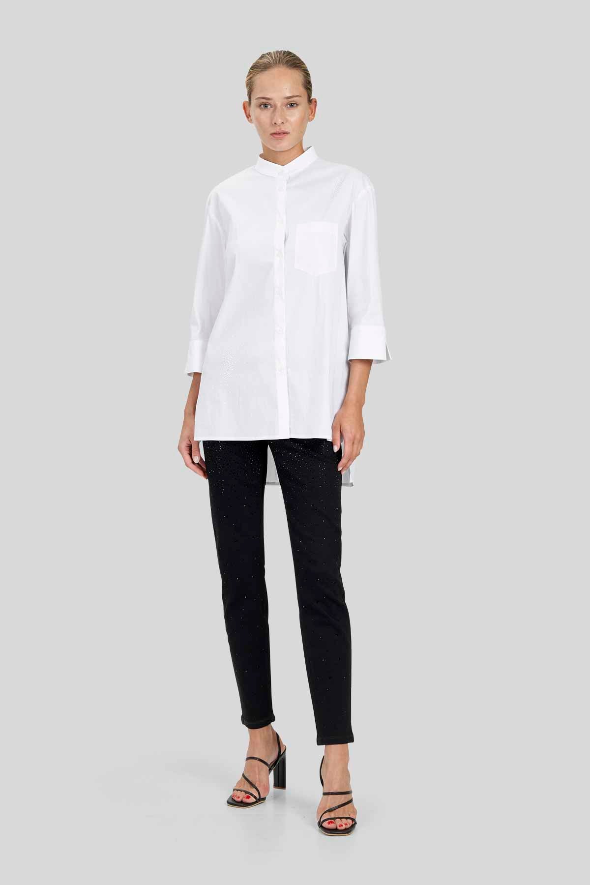 Camicia in Popeline Stretch