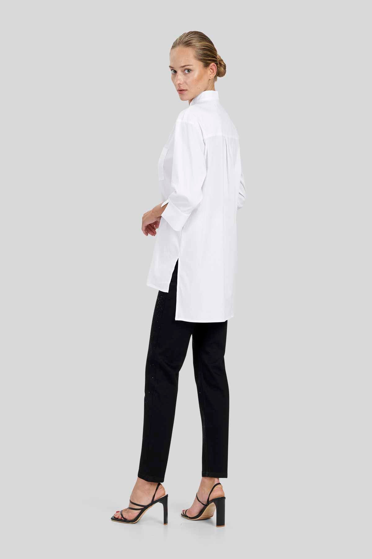 Camicia in Popeline Stretch
