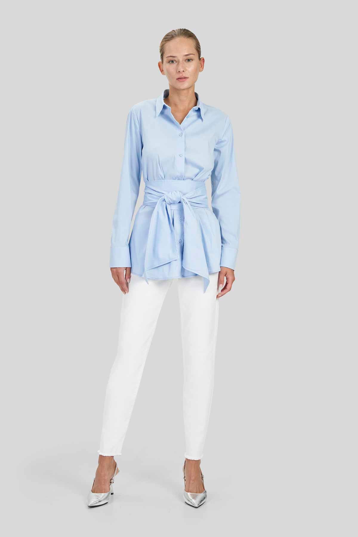 Camicia in Popeline Stretch