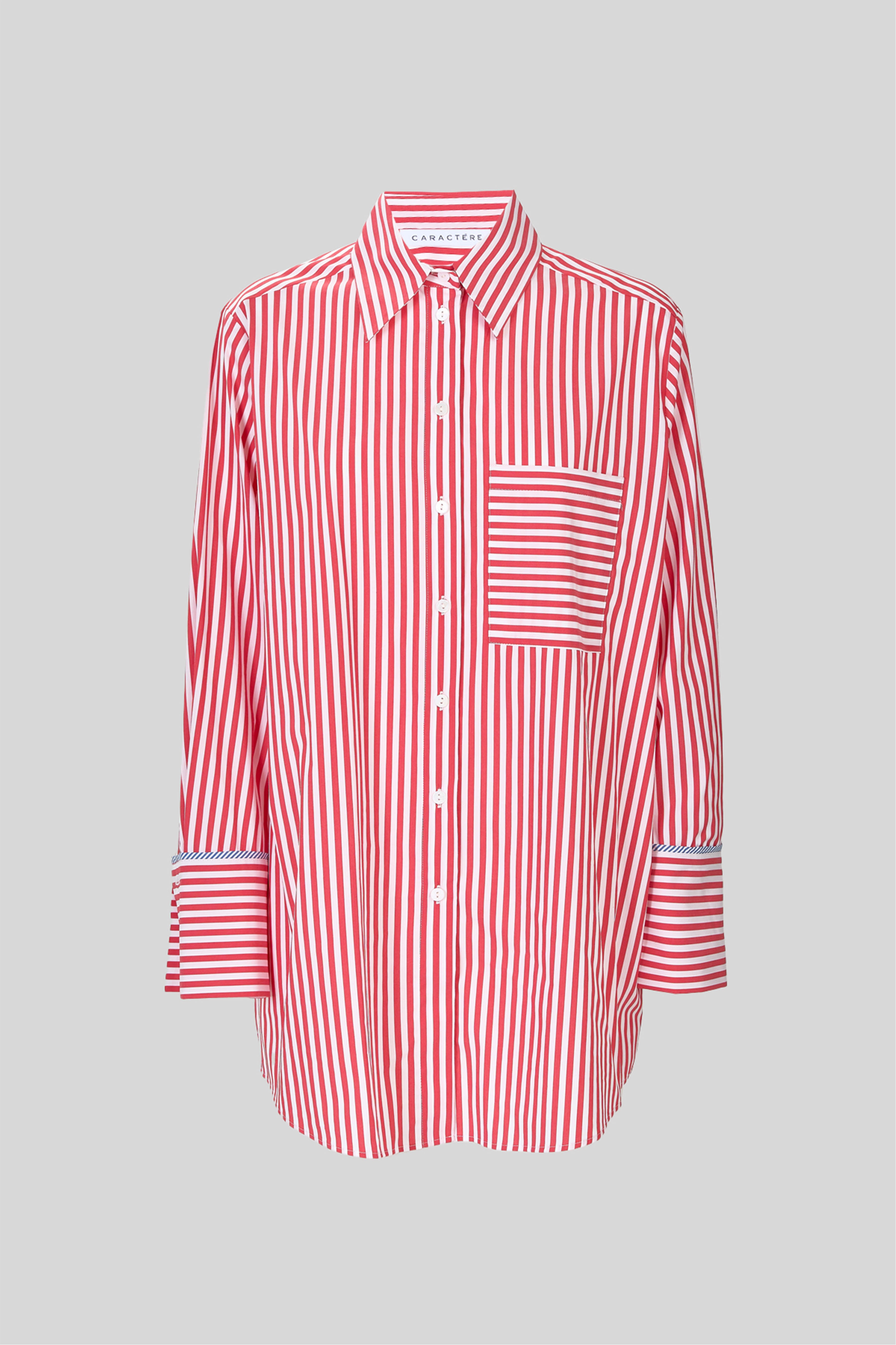 Camicia a righe in popeline stretch