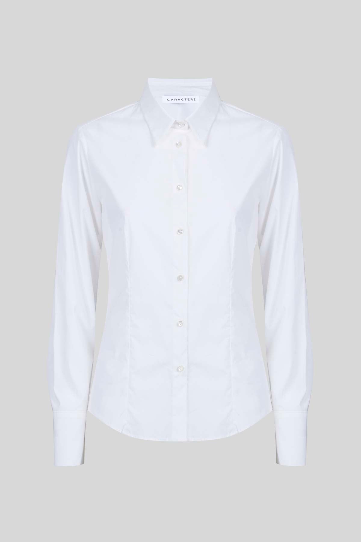 Camicia sciancrata in popeline