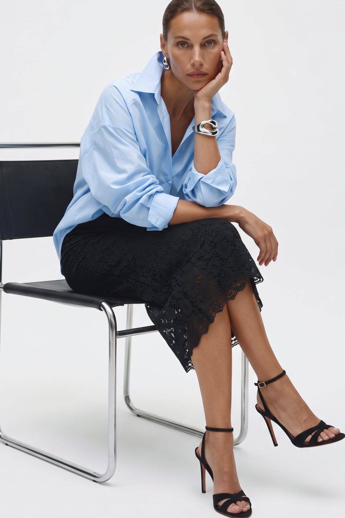 Camicia Oversize in Cotone con Manica Raglan