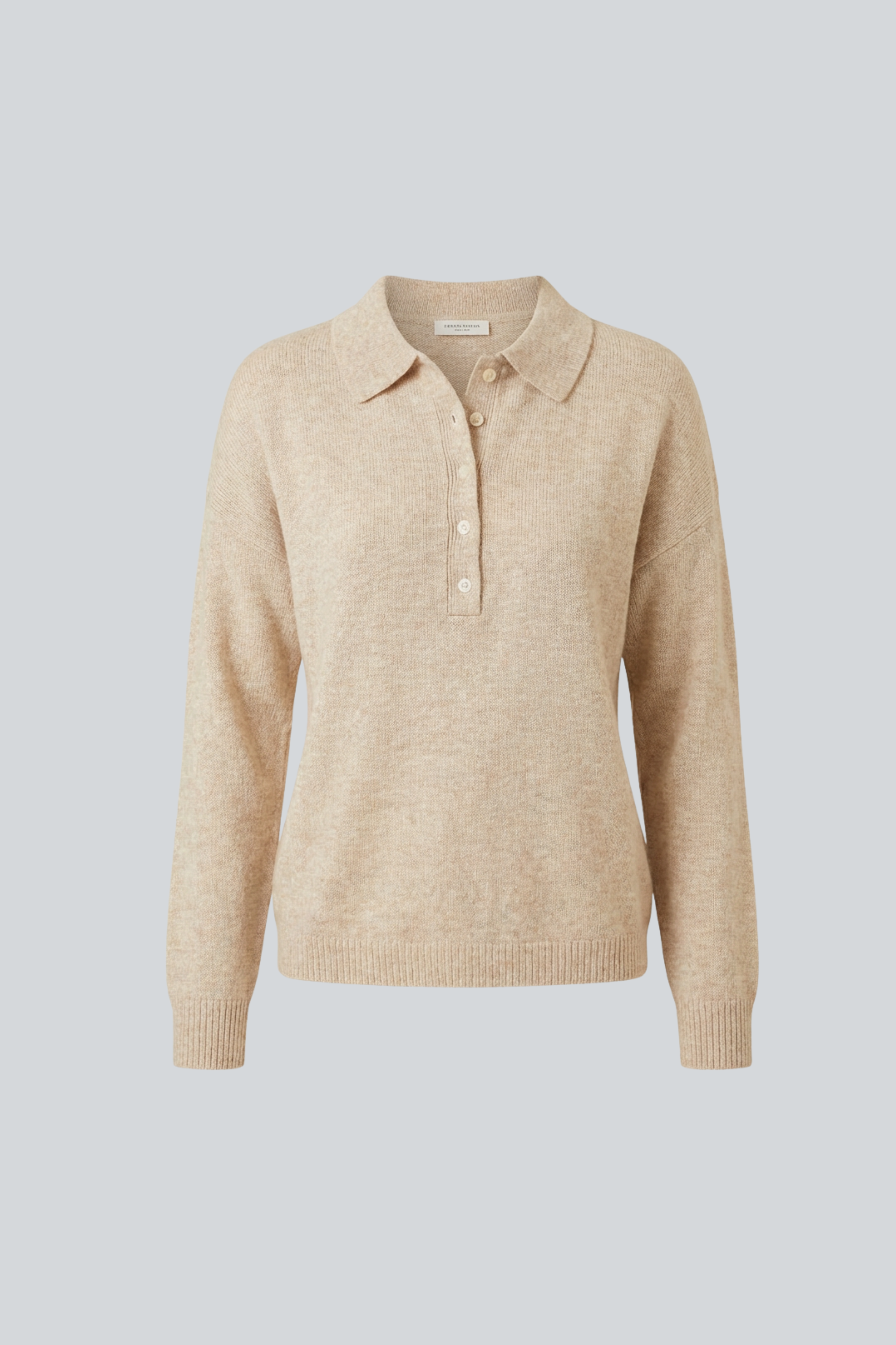 Maglia a polo in misto lana