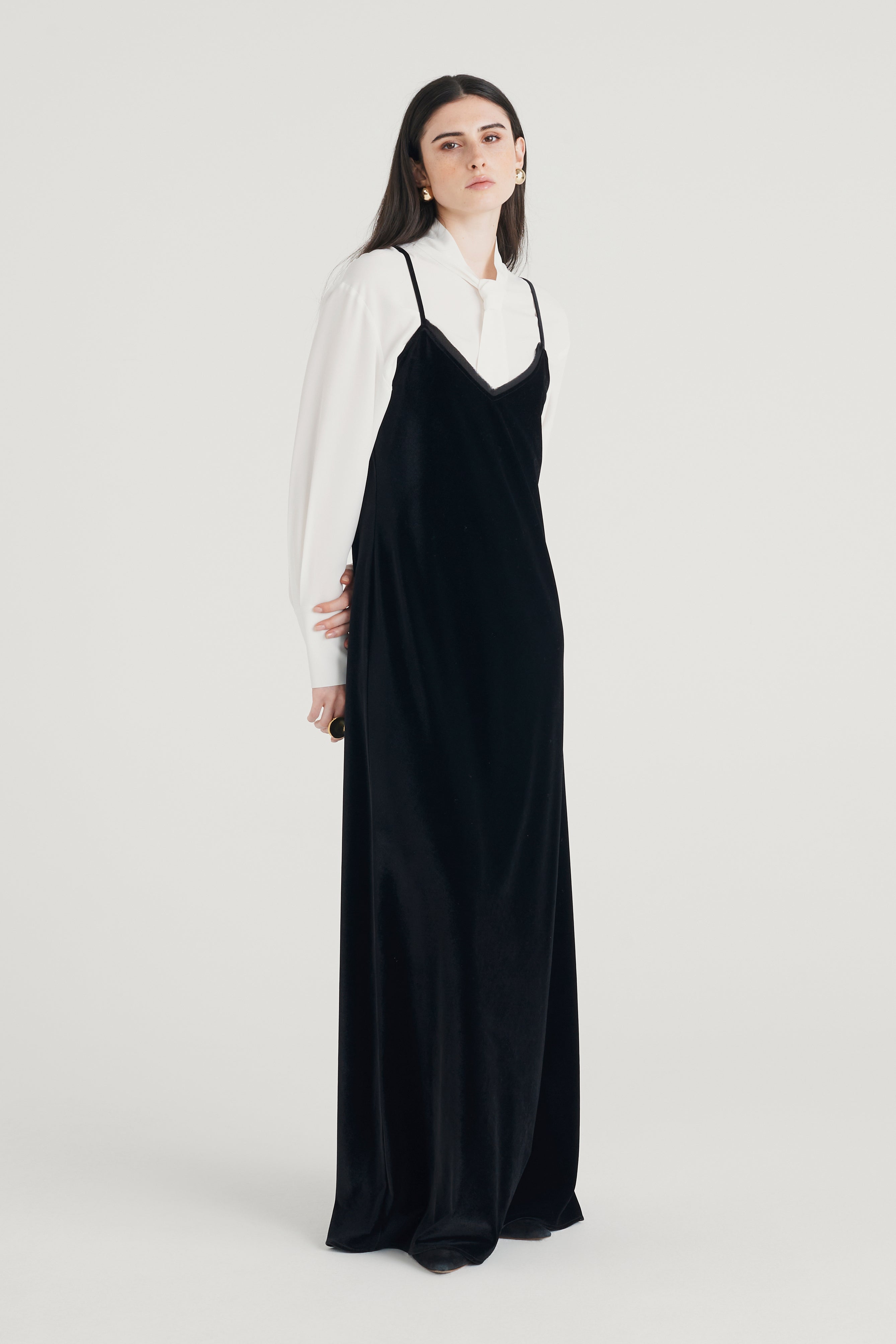 Abito lungo in velluto