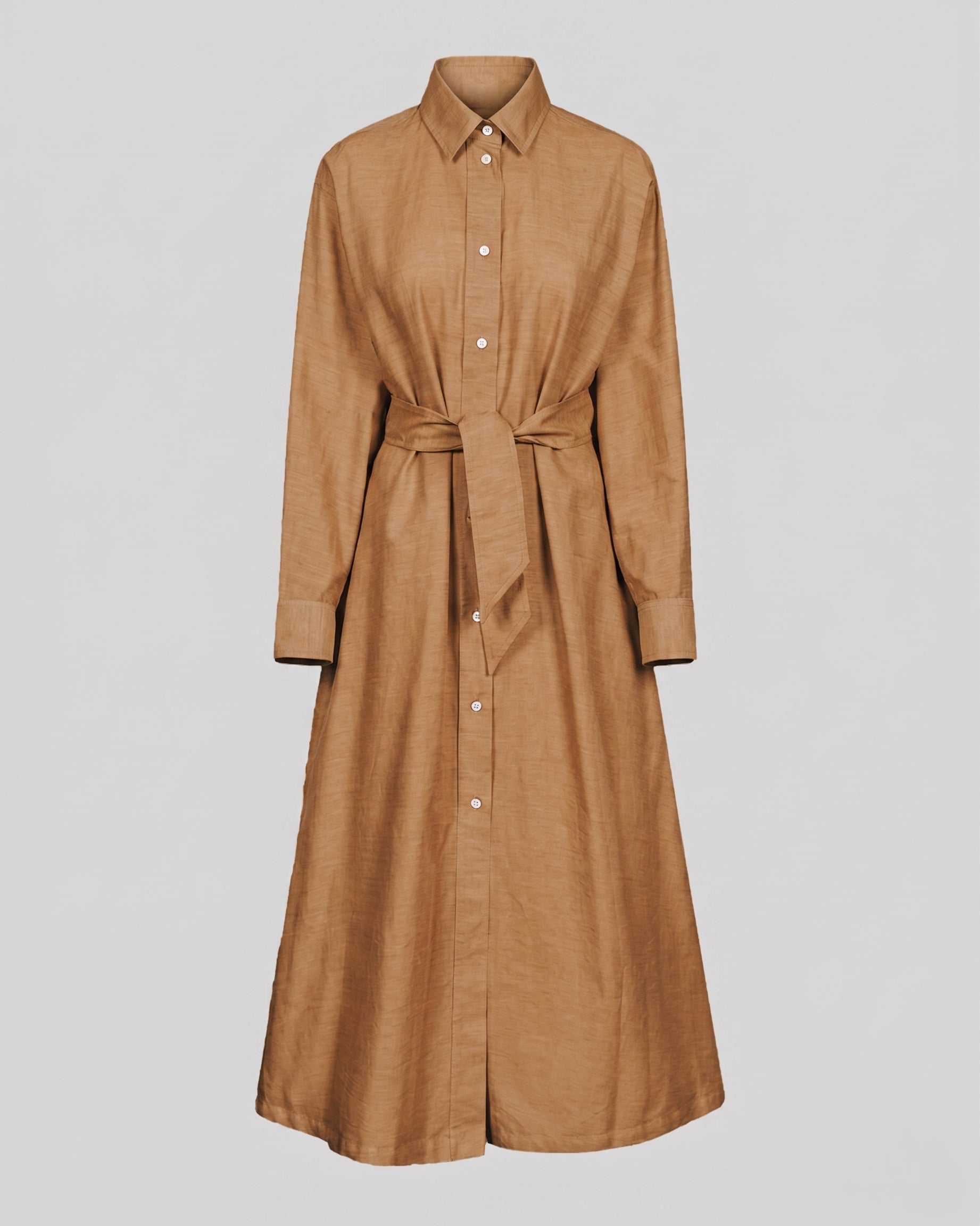 Abito Chemisier Midi in Cotone con Cintura