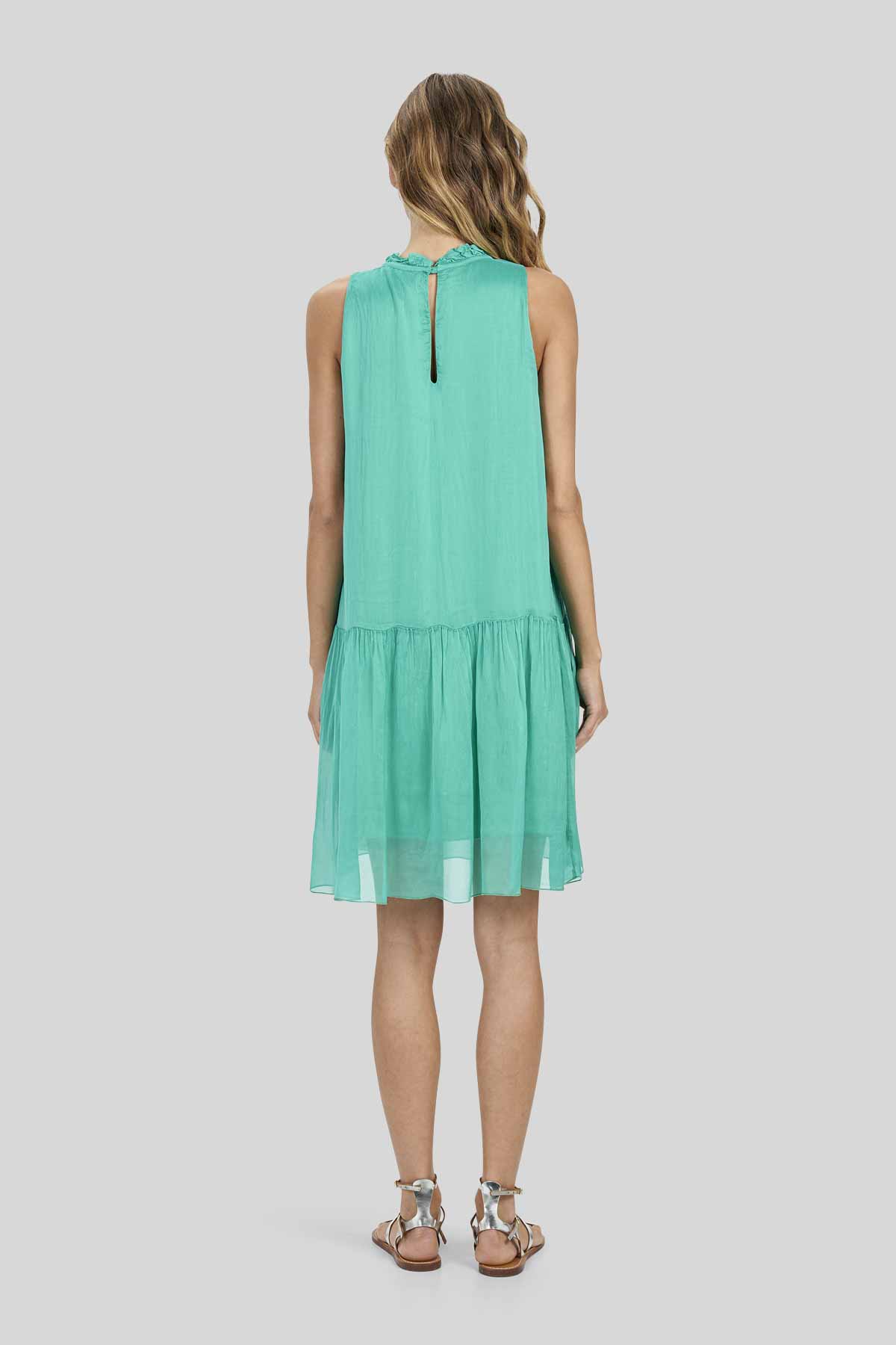 Abito Corto in Chiffon Misto Seta