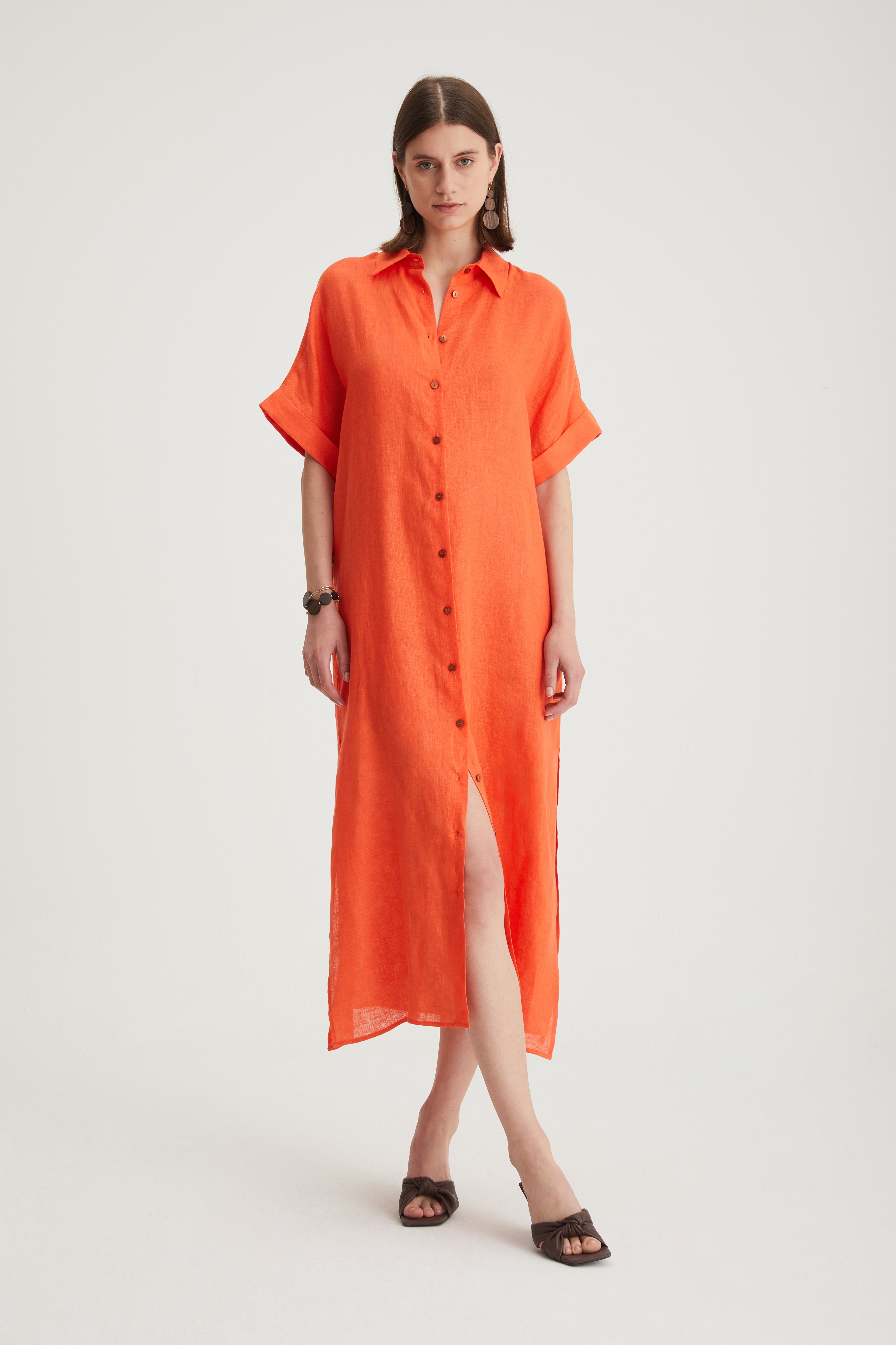 Abito camicia in lino