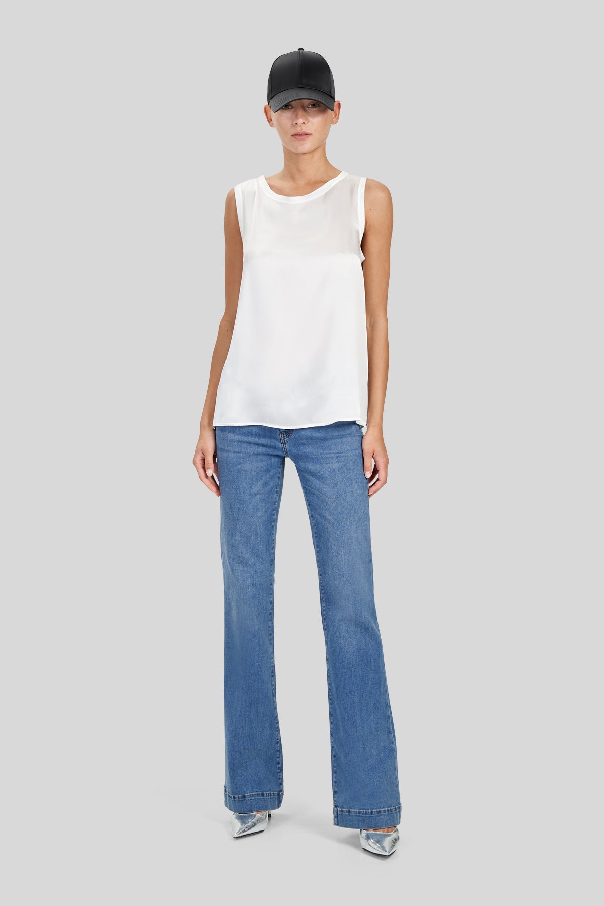 Top in raso misto seta