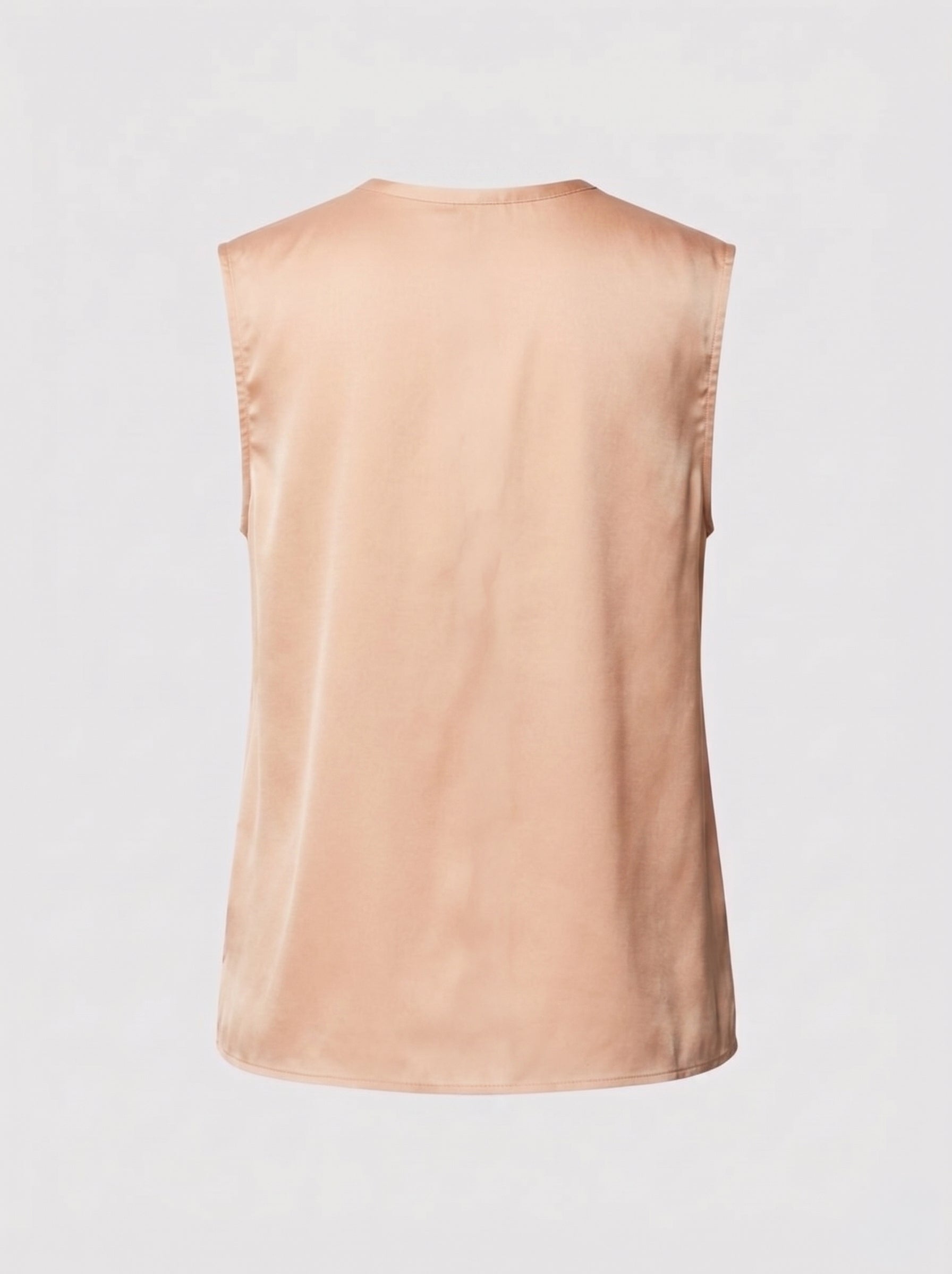 Blusa smanicata in viscosa fluida con scollo a V