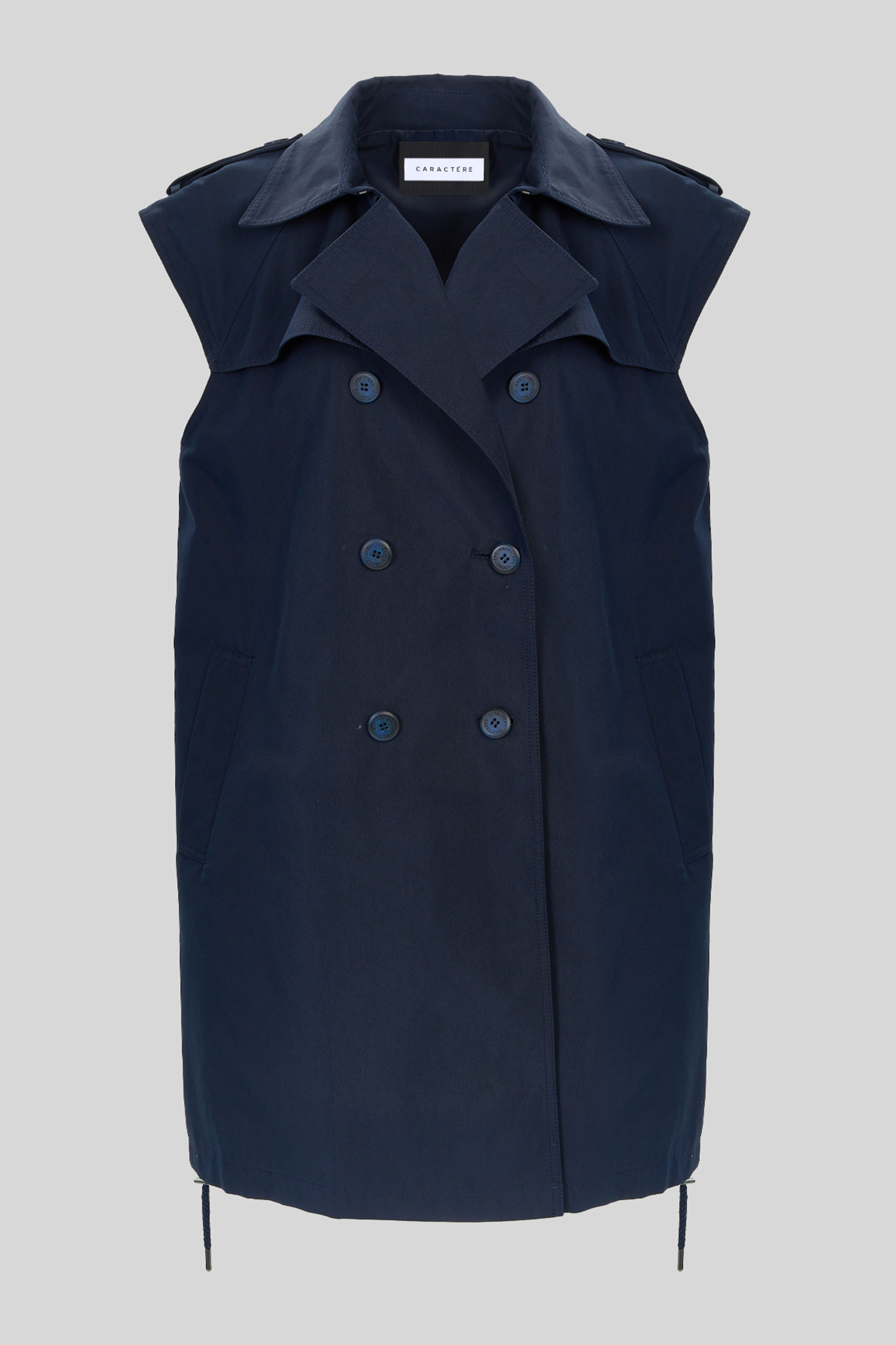 Sleeveless midi trench coat
