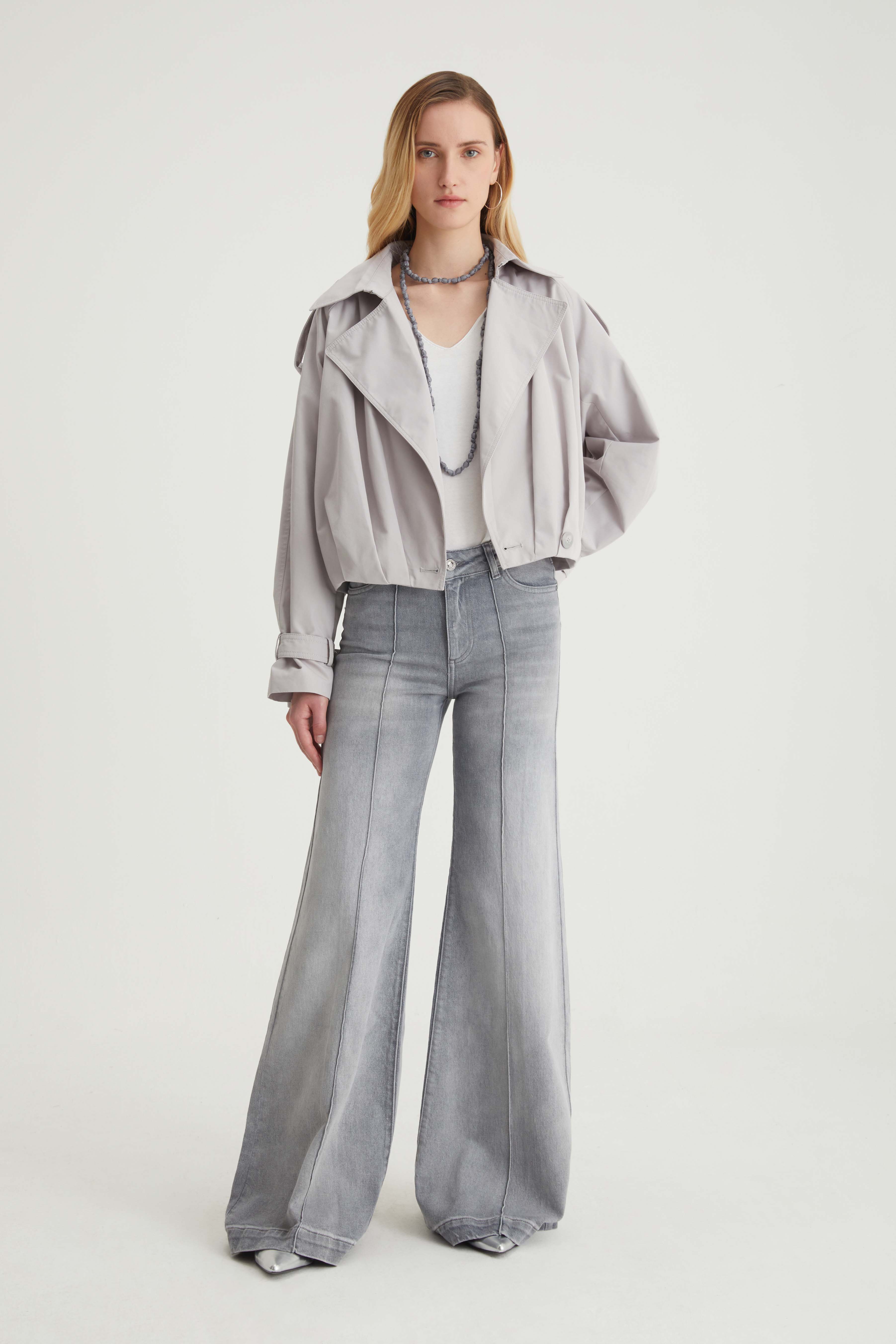 Short anti-drop trench coat