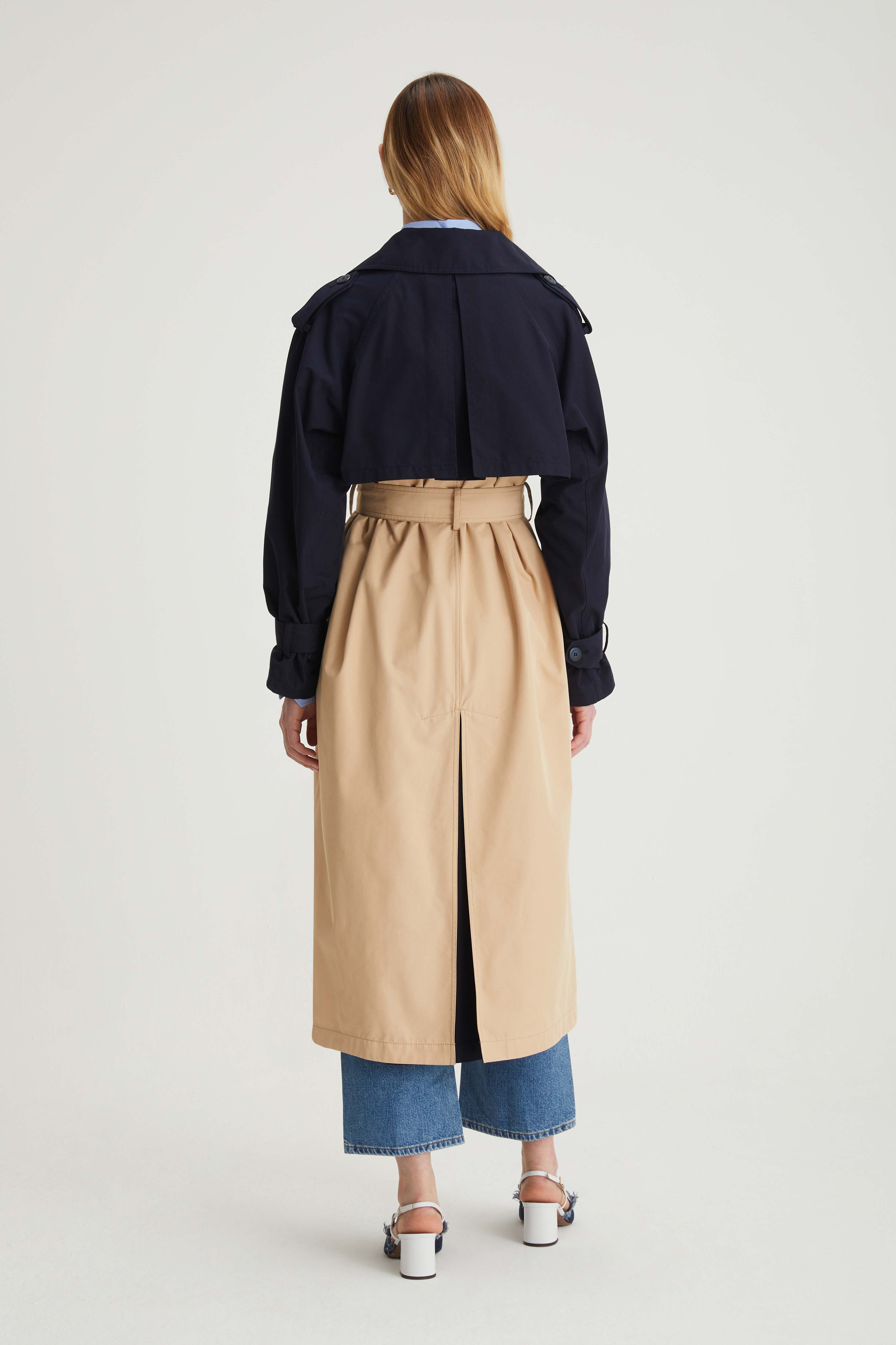 Trench lungo bicolore