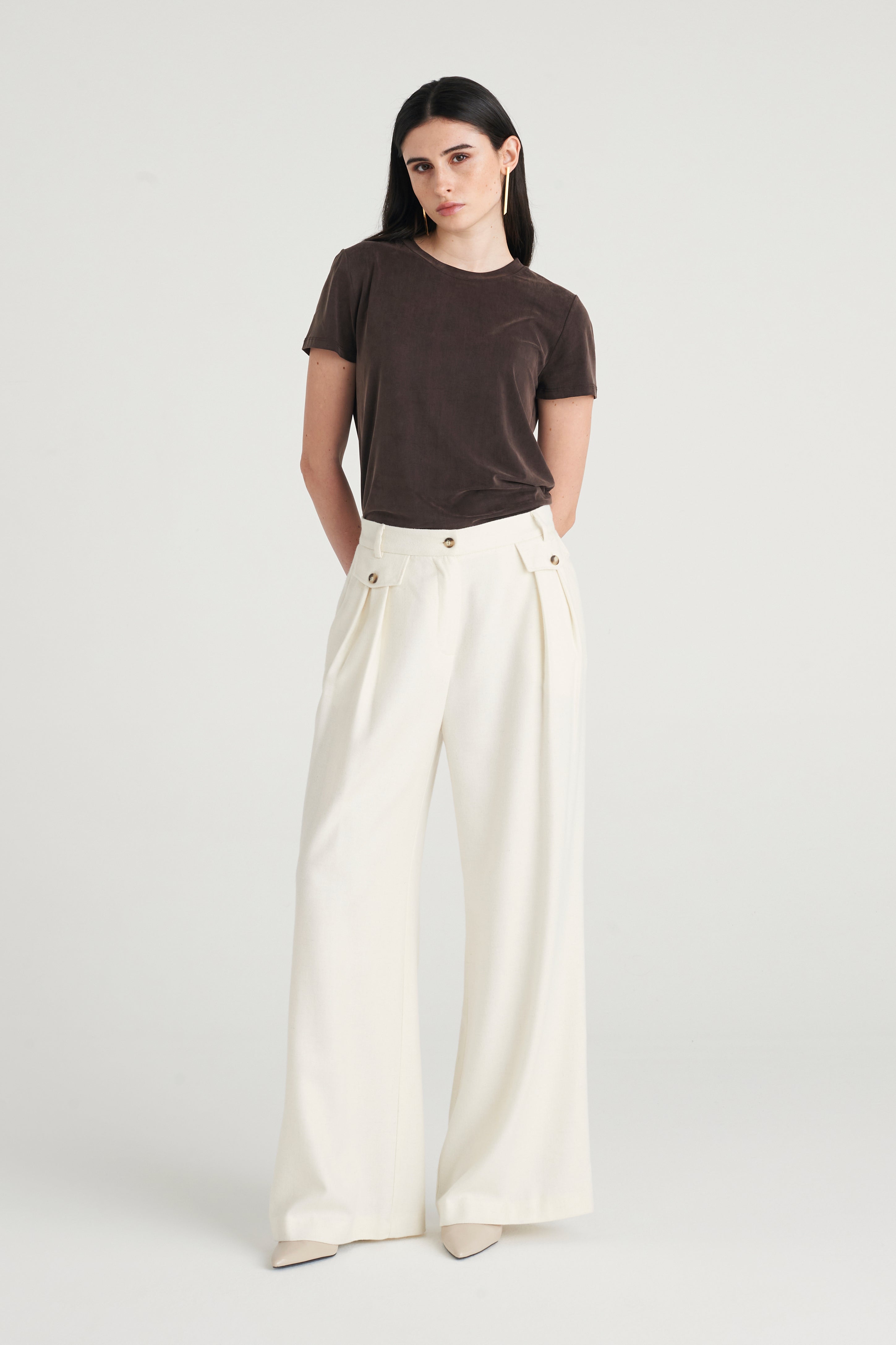 Pantalone ampio in flanella