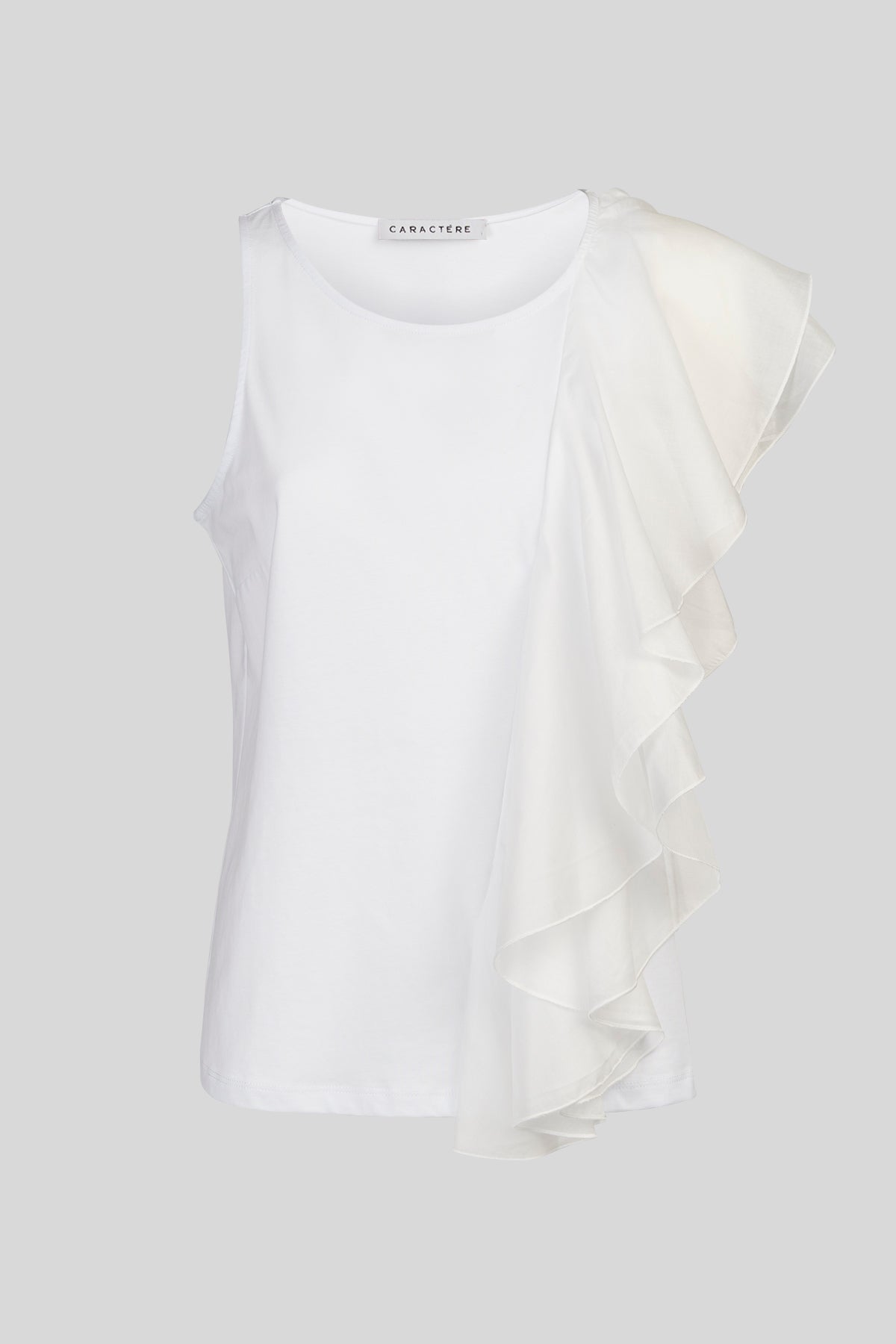 Top in jersey con volant