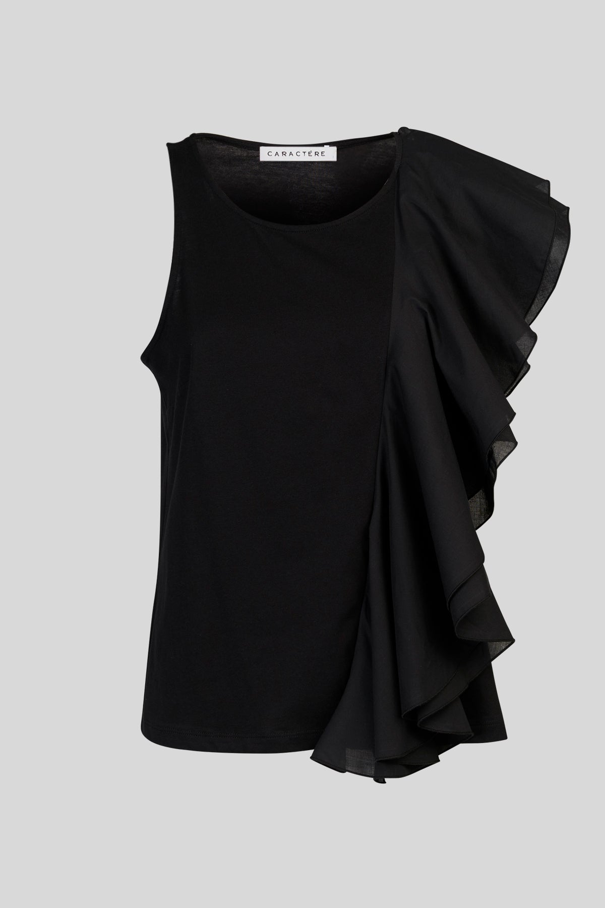 Top in jersey con volant
