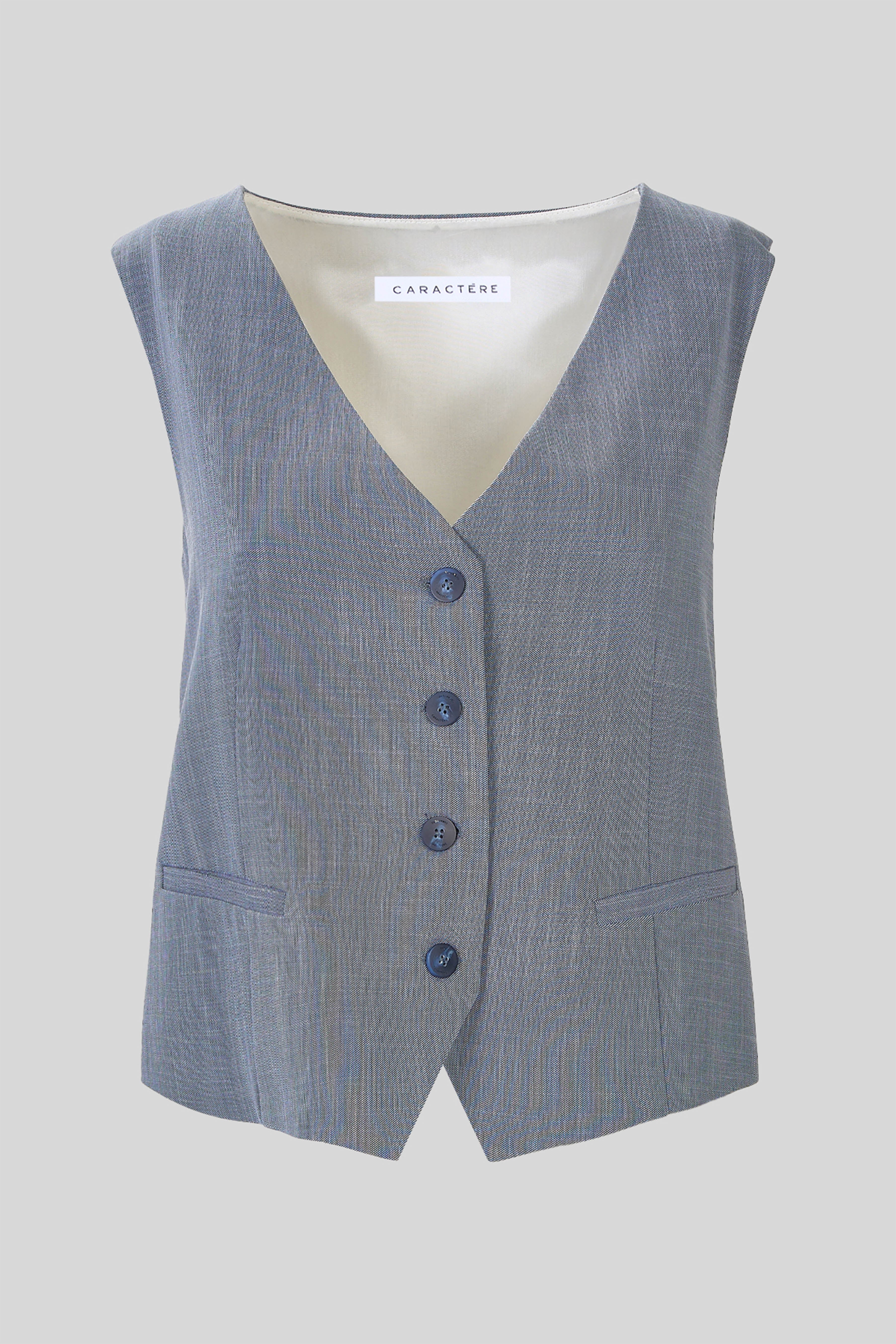 Denim effect vest