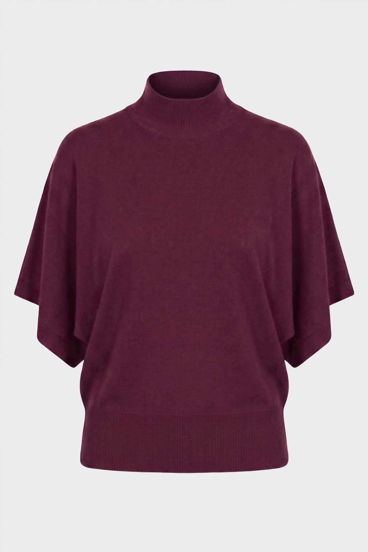 Blusa Collo Alto In Lana E Seta