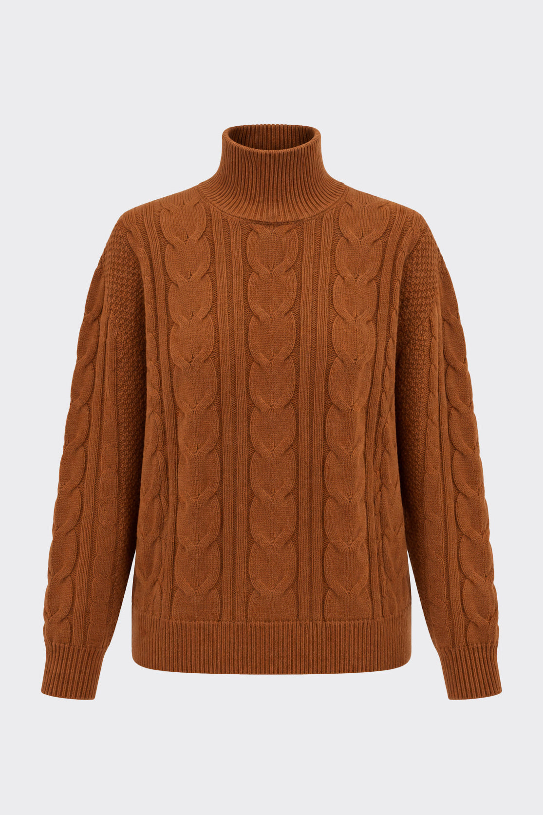 Maglione con collo alto In Lana Cachmere a Trecce
