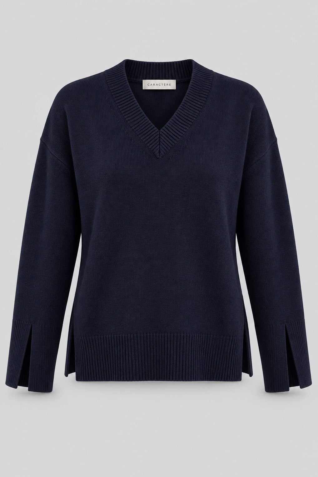 Maglia Scollo A V Over Con Spacchi in misto lana