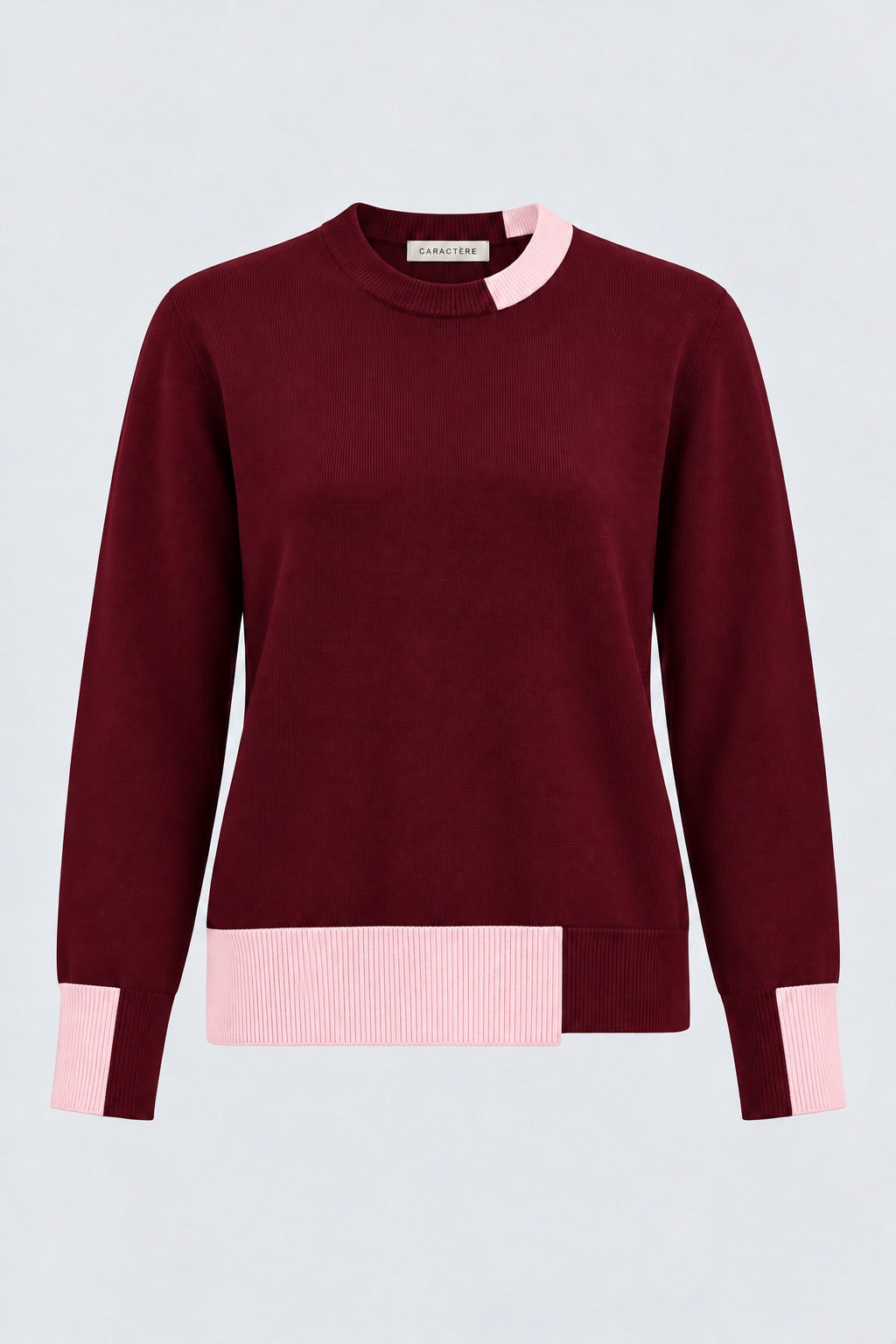 Maglione Girocollo Bicolore Asimmetrico