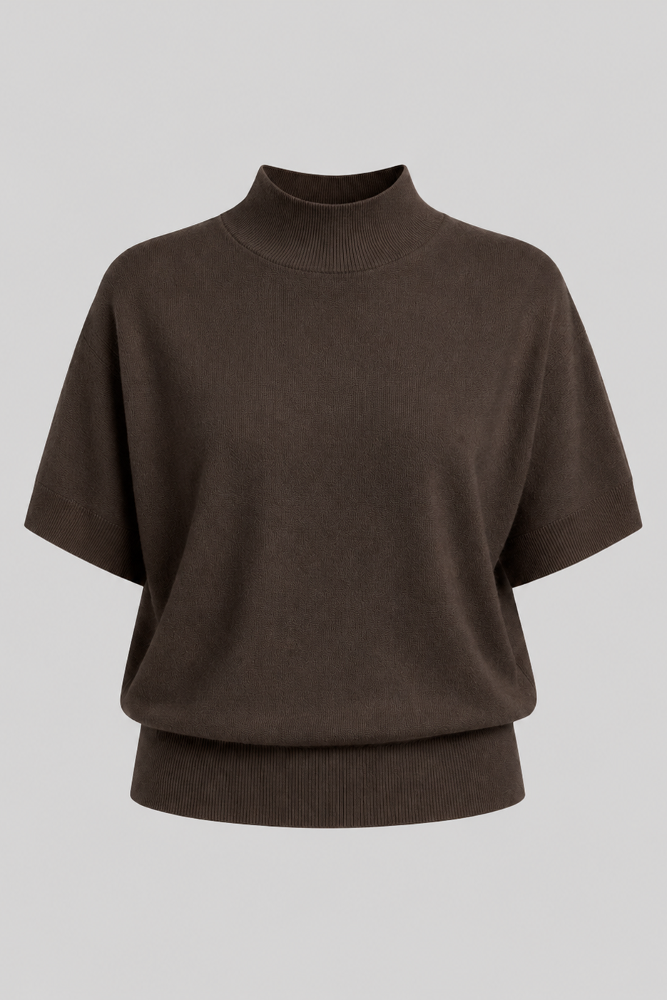 Maglia Dolcevita Manica Corta in Maglia Fine
