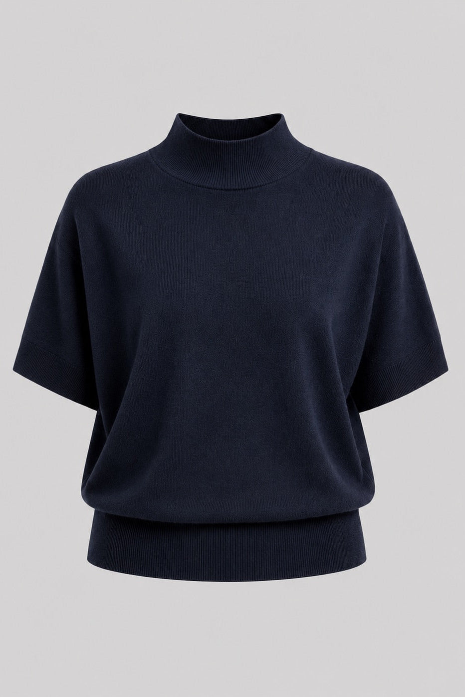 Maglia Dolcevita Manica Corta in Maglia Fine
