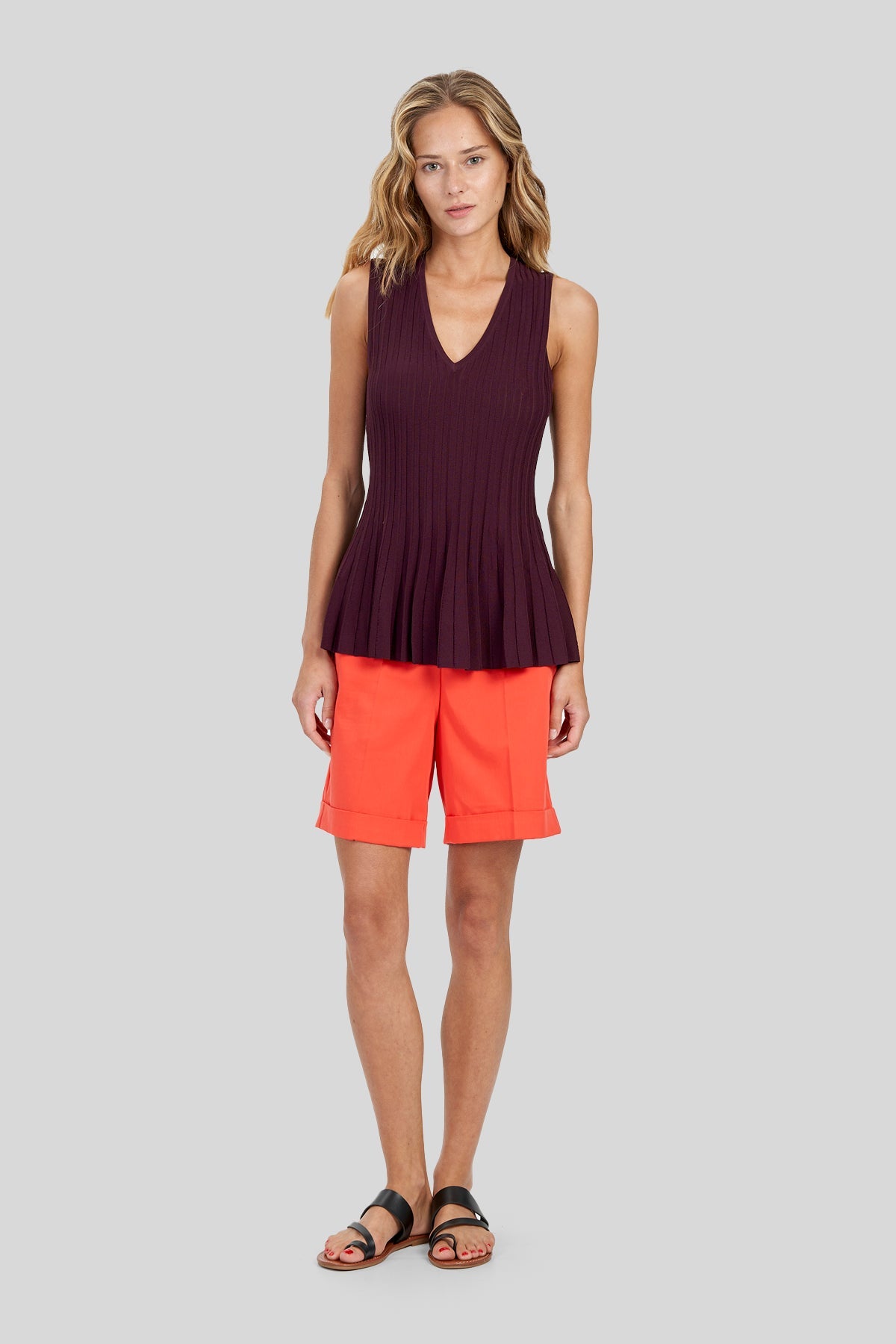 Top in maglia con scollo a V