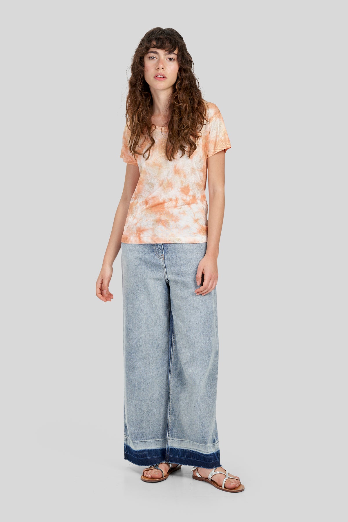 Maglia linea a T, girocollo