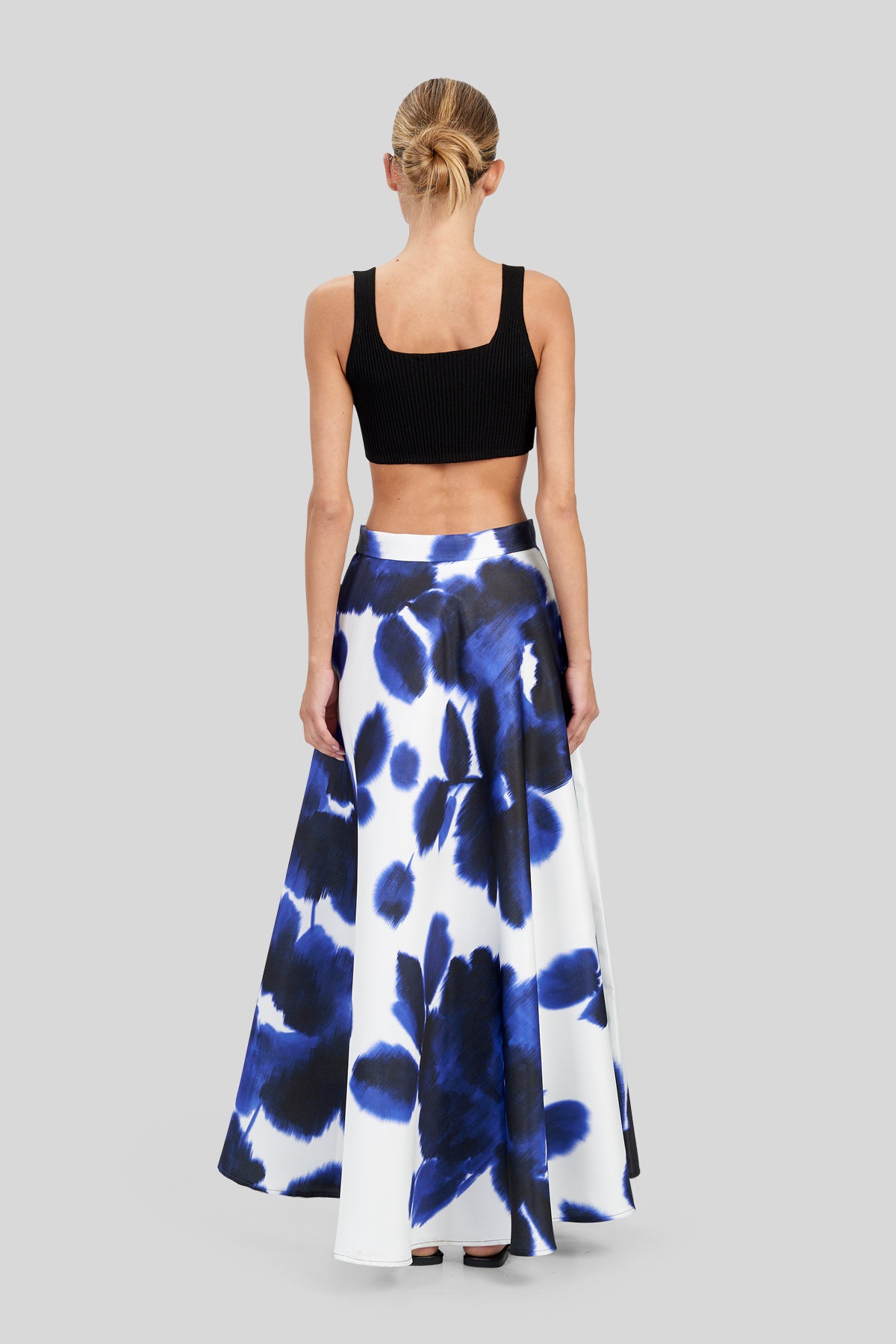 Top corto in maglia a costine