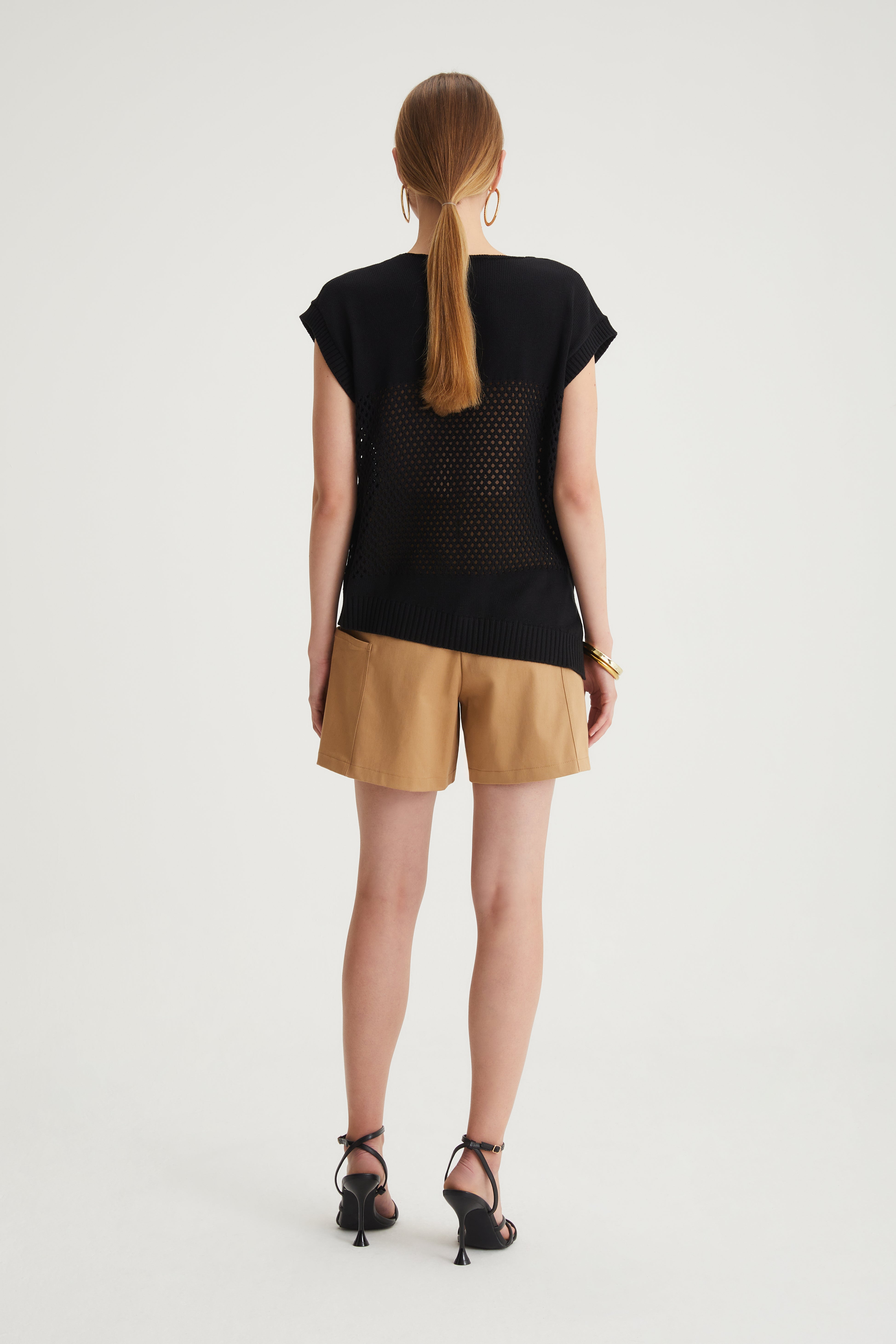 Cotton T-shirt with V-neck