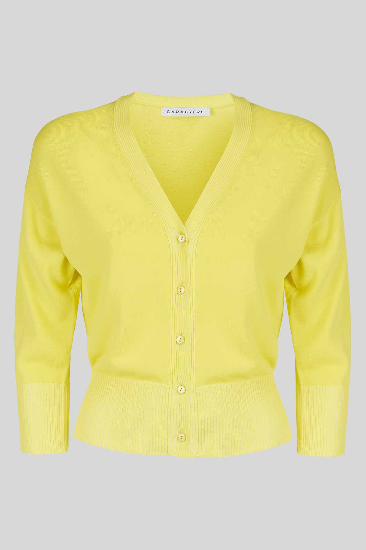 Cardigan in maglia unita con bordini in costina vanis