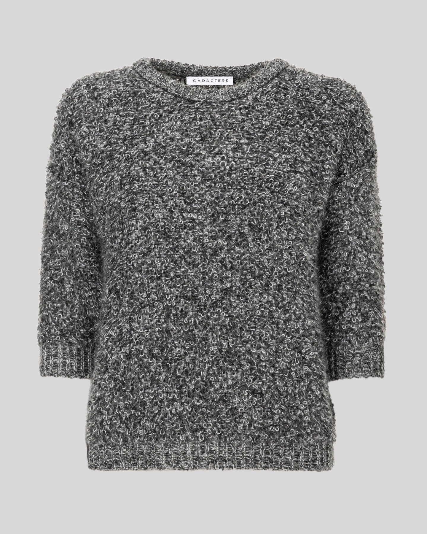 Maglione bouclè a mezza manica