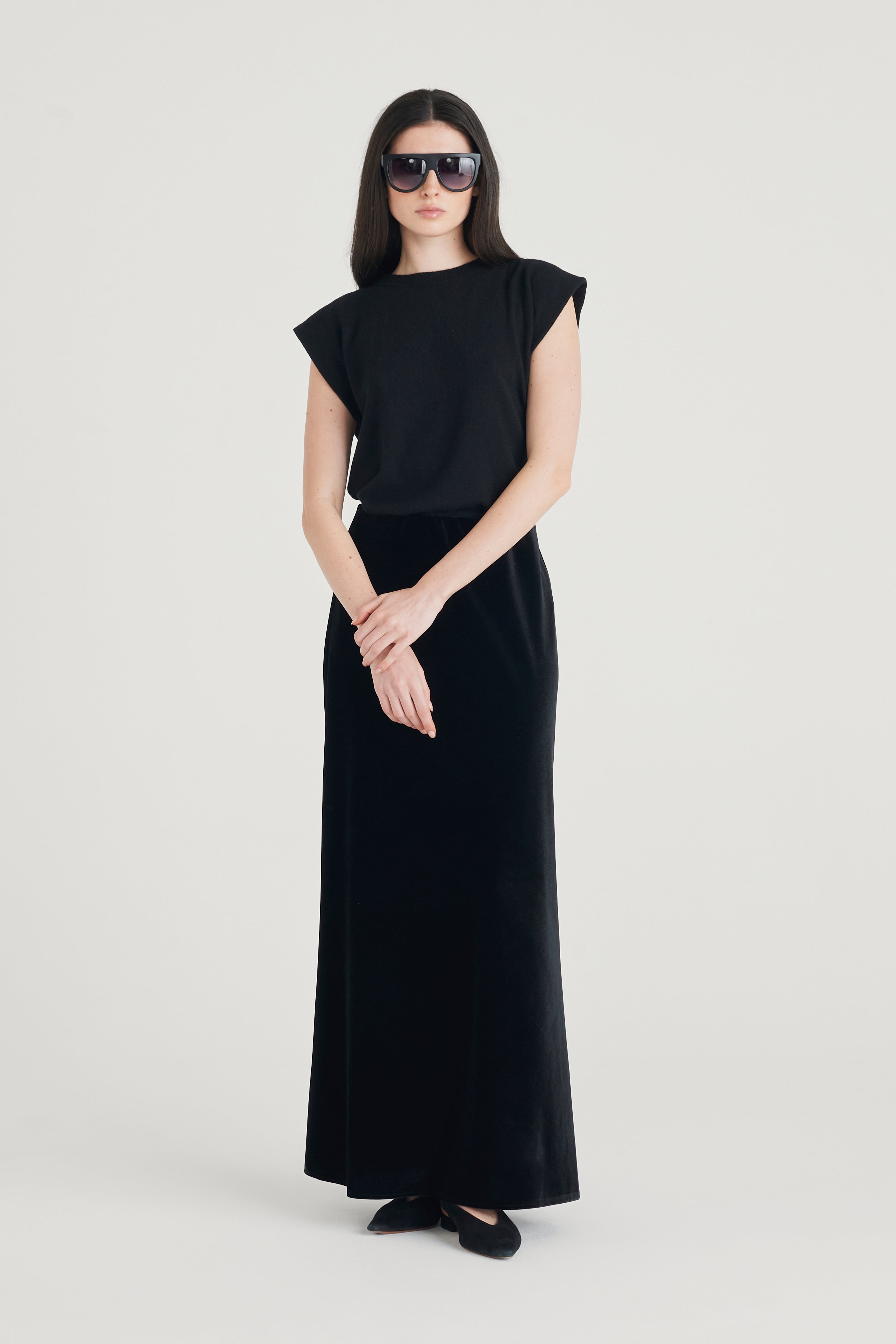 Gonna lunga in velluto