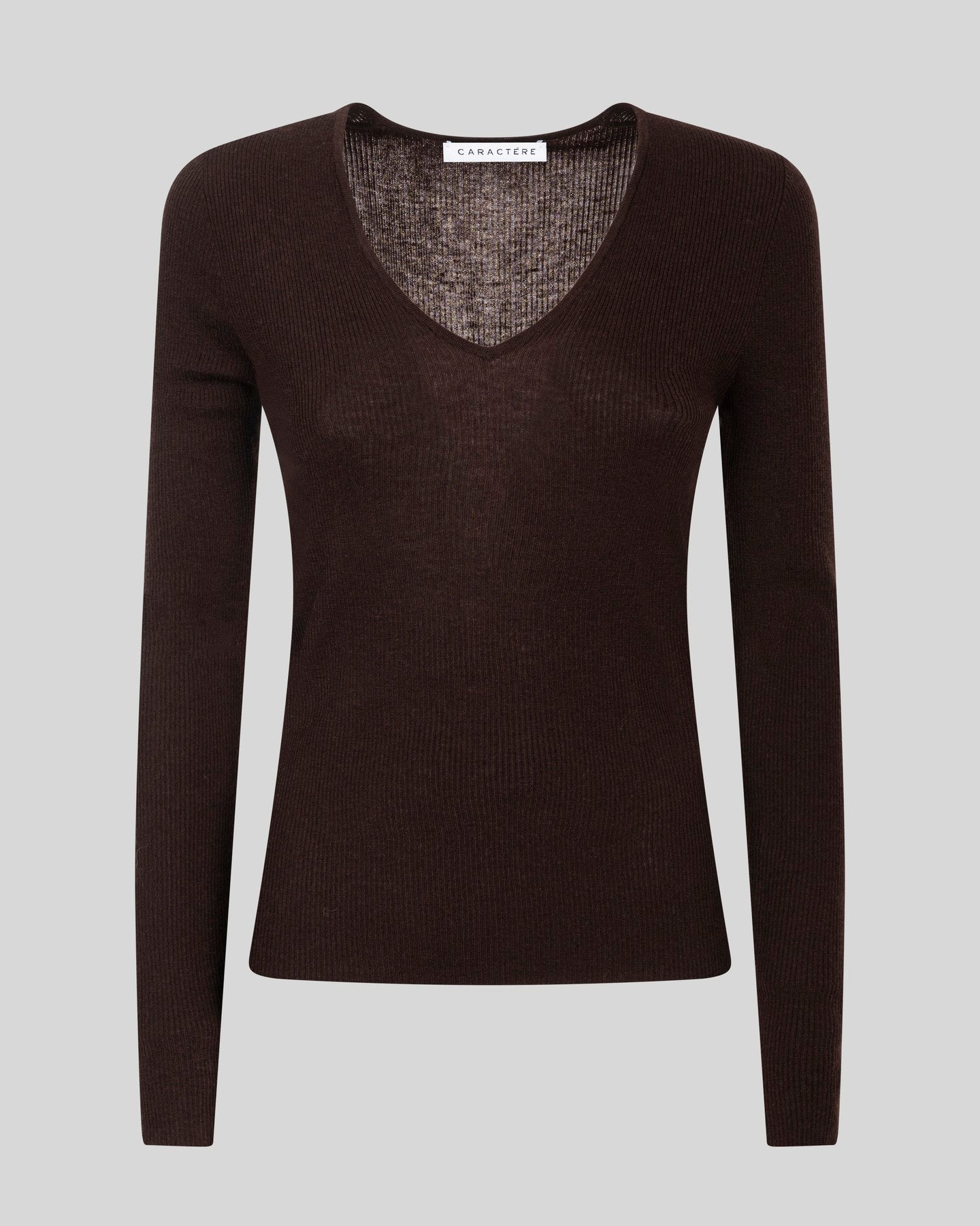 Maglia a costine con scollo a V