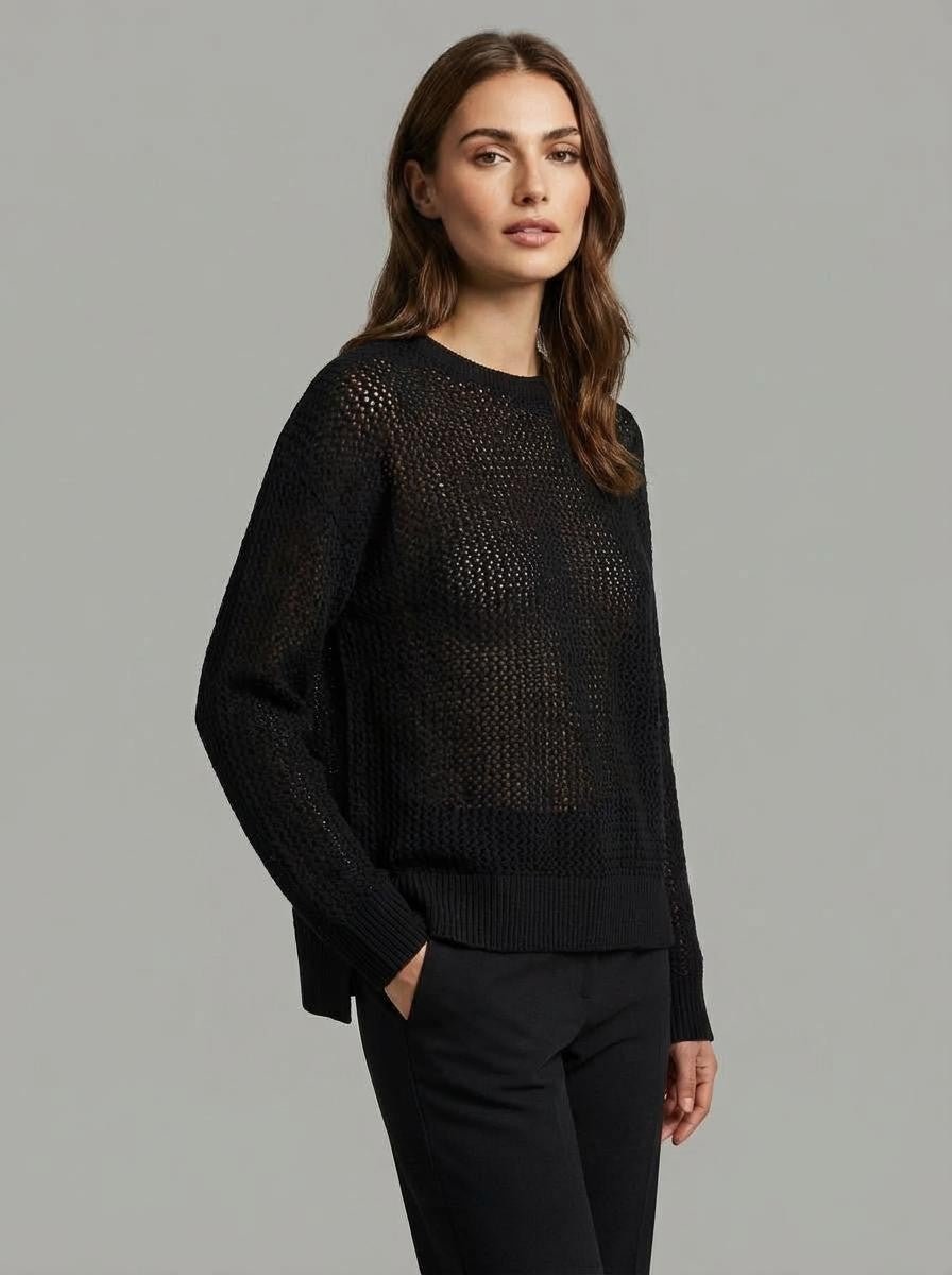 Maglia traforata in misto lana