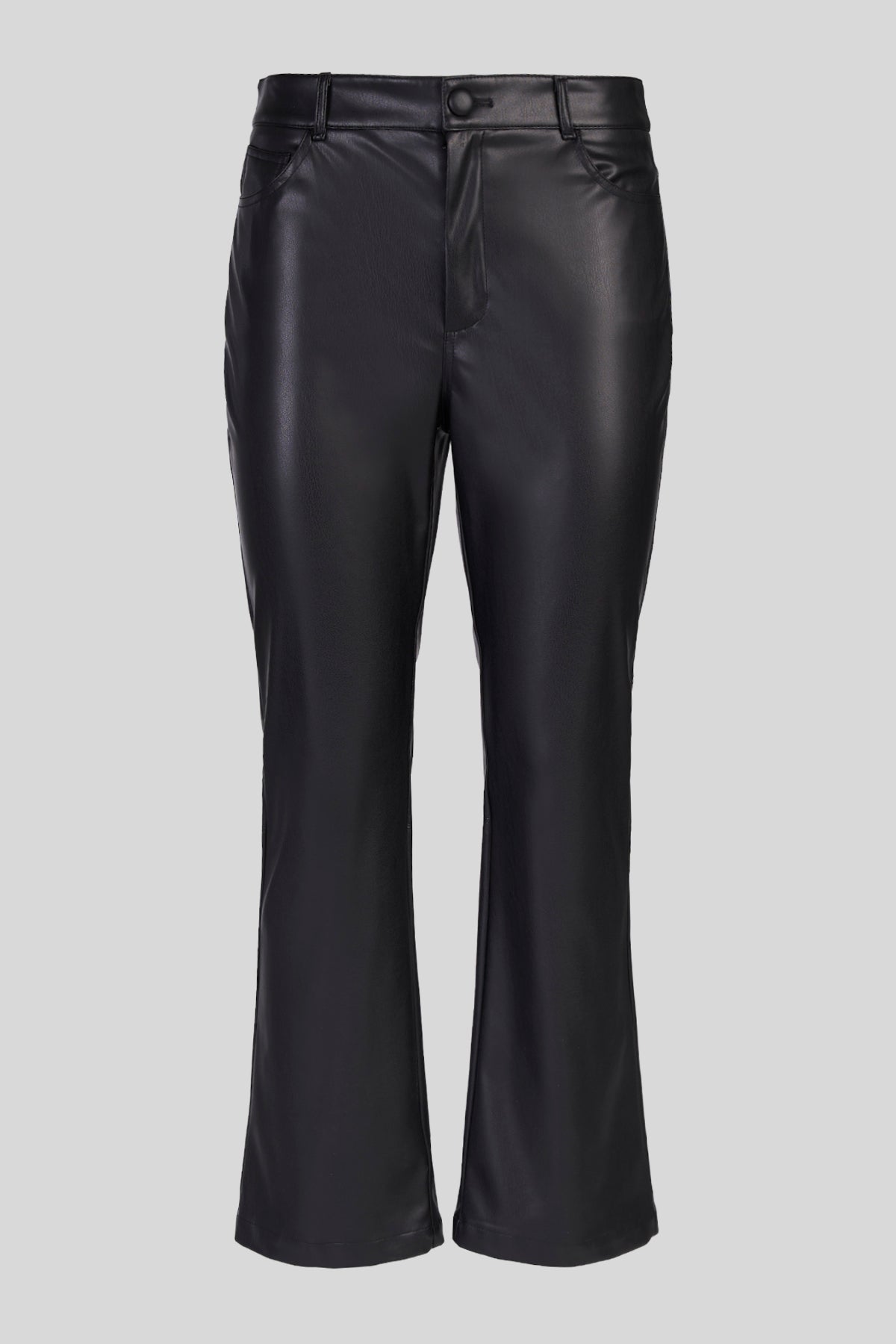 Pantaloni in similpelle a linea trumpet