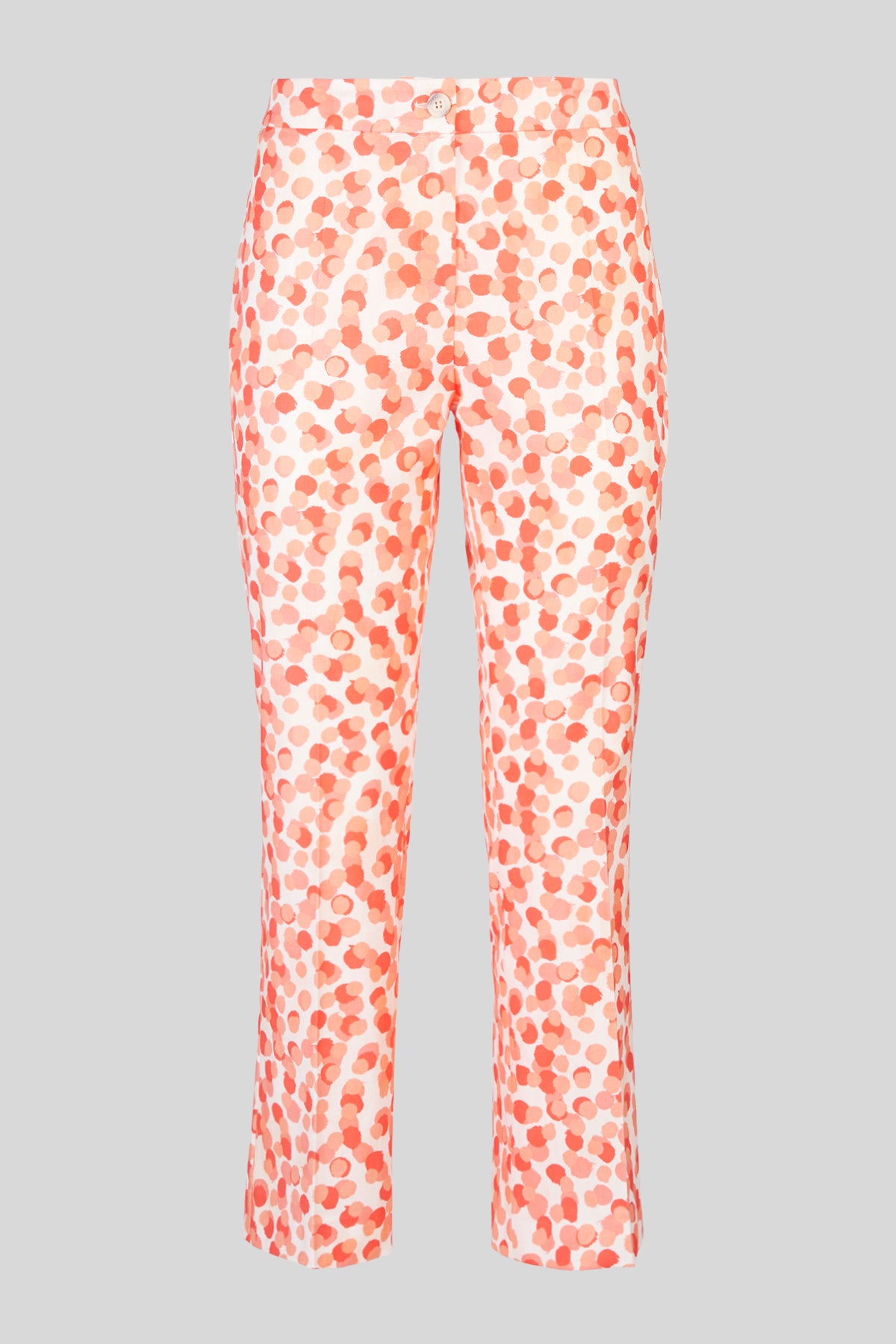 Pantaloni trumpet in gabardina a fantasia