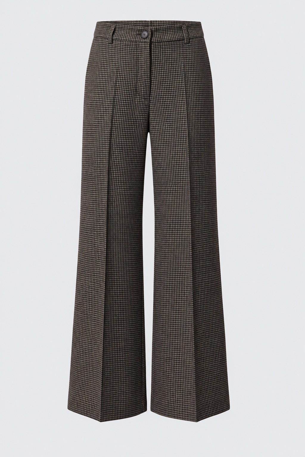 Tailleur in tela stretch fantasia blazer doppiopetto collo a lancia e pantalone dritto - Caractère
