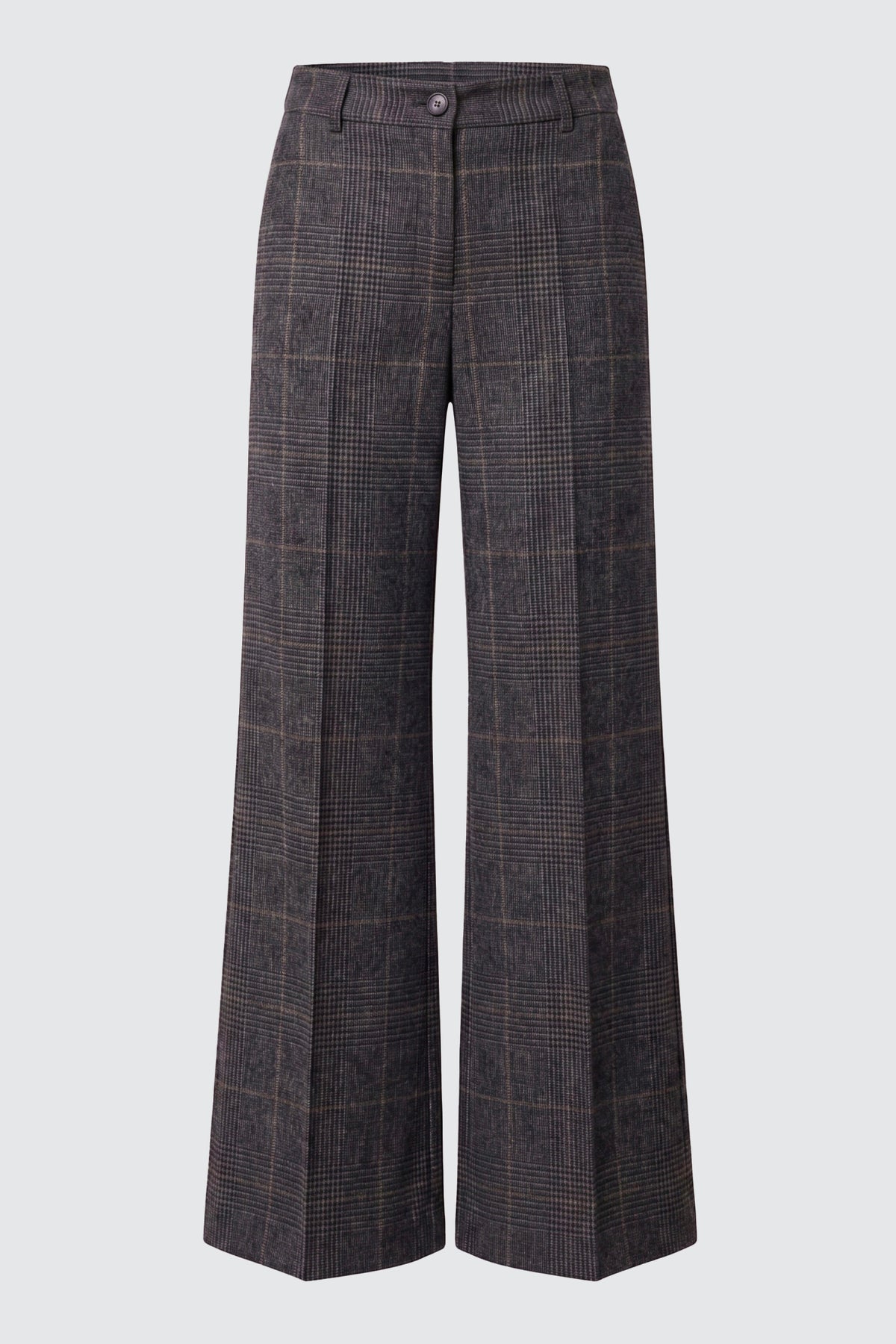 Tailleur in tela stretch fantasia blazer doppiopetto collo a lancia e pantalone dritto - Caractère