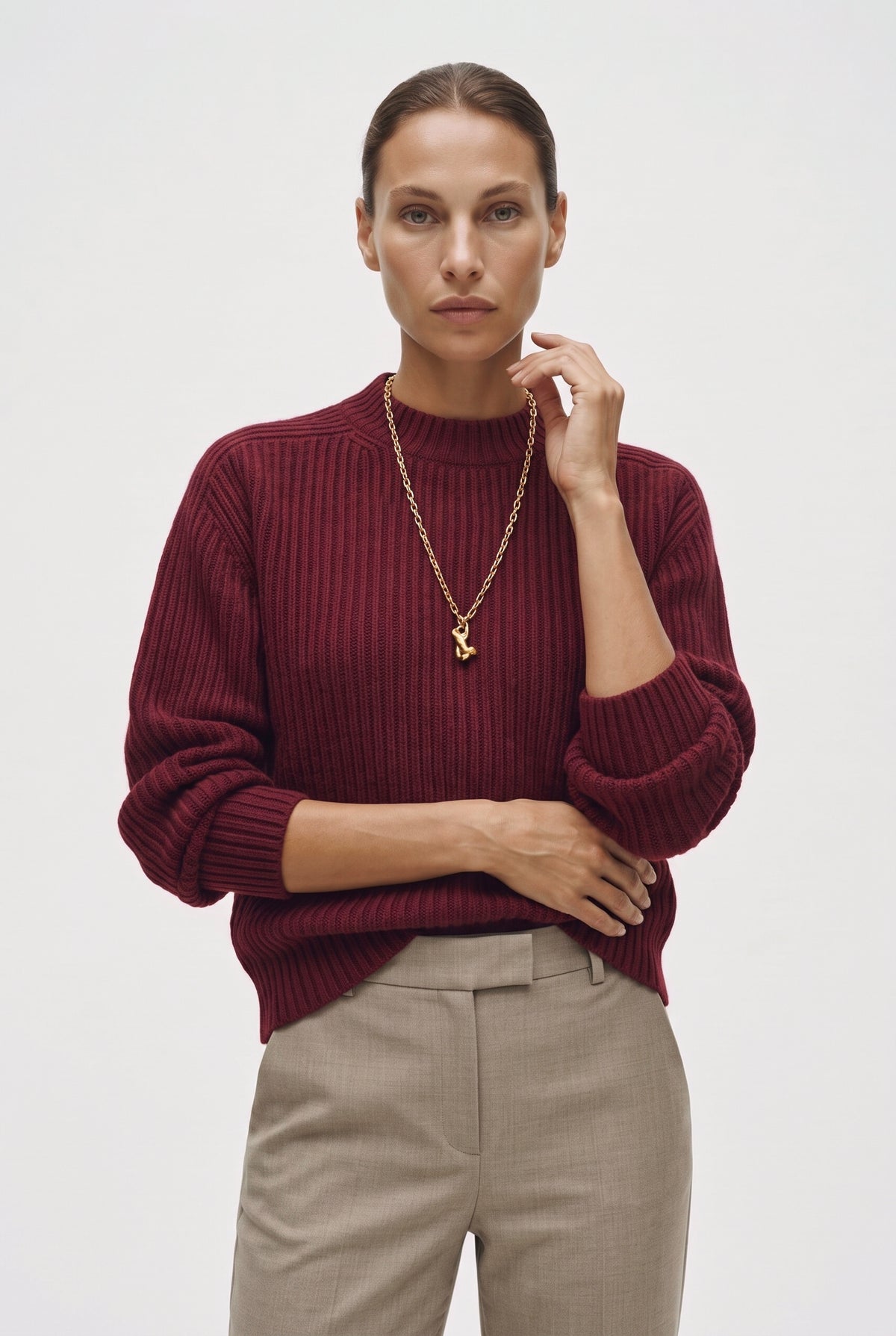 Pantalone Flare In Misto Lana Stretch