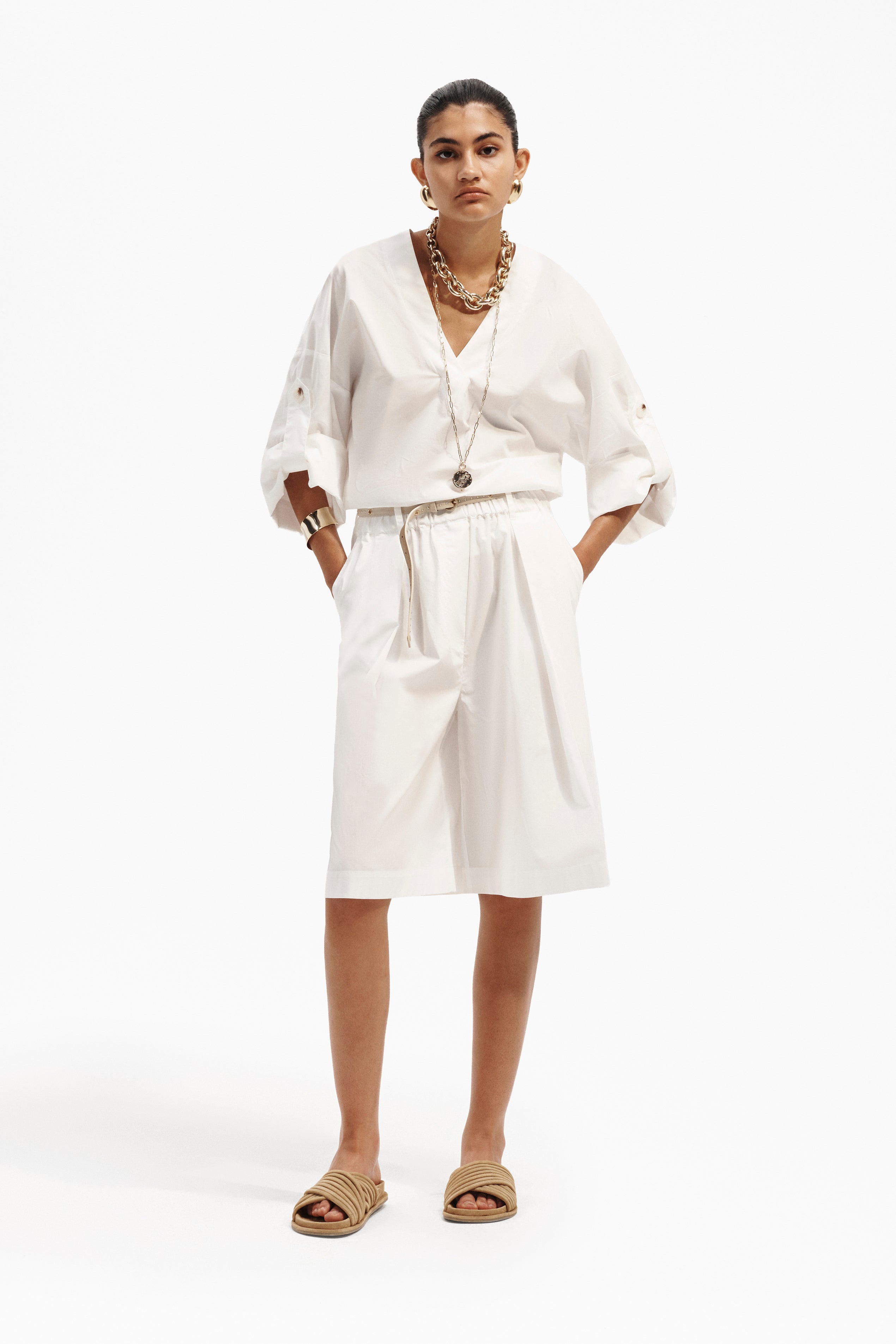 Bermuda Donna in Cotone con Vita Elasticizzata